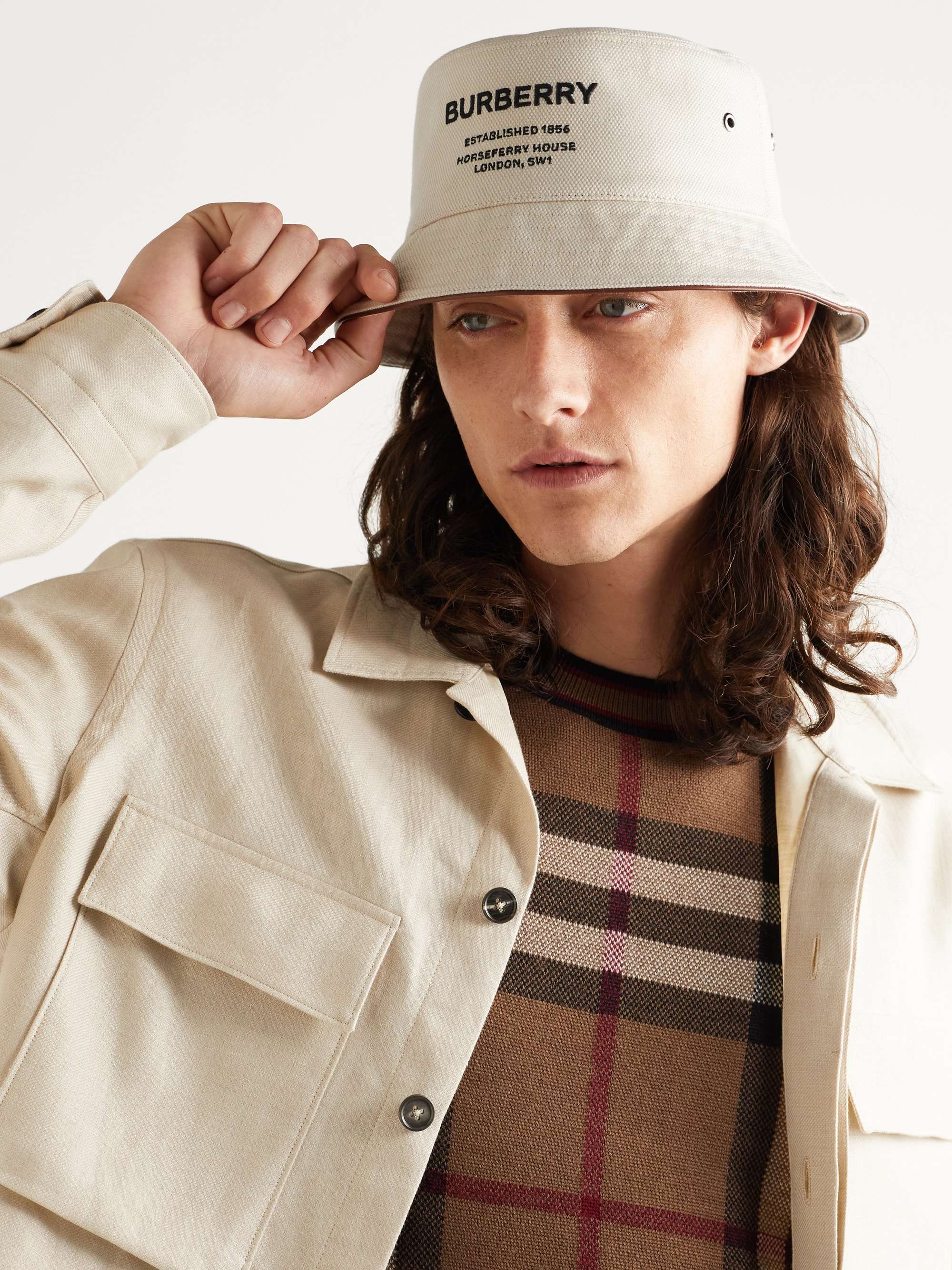 Burberry Reversible Logo-embroidered Cotton-twill Bucket Hat Womens Mens Accessories Mens Hats 
