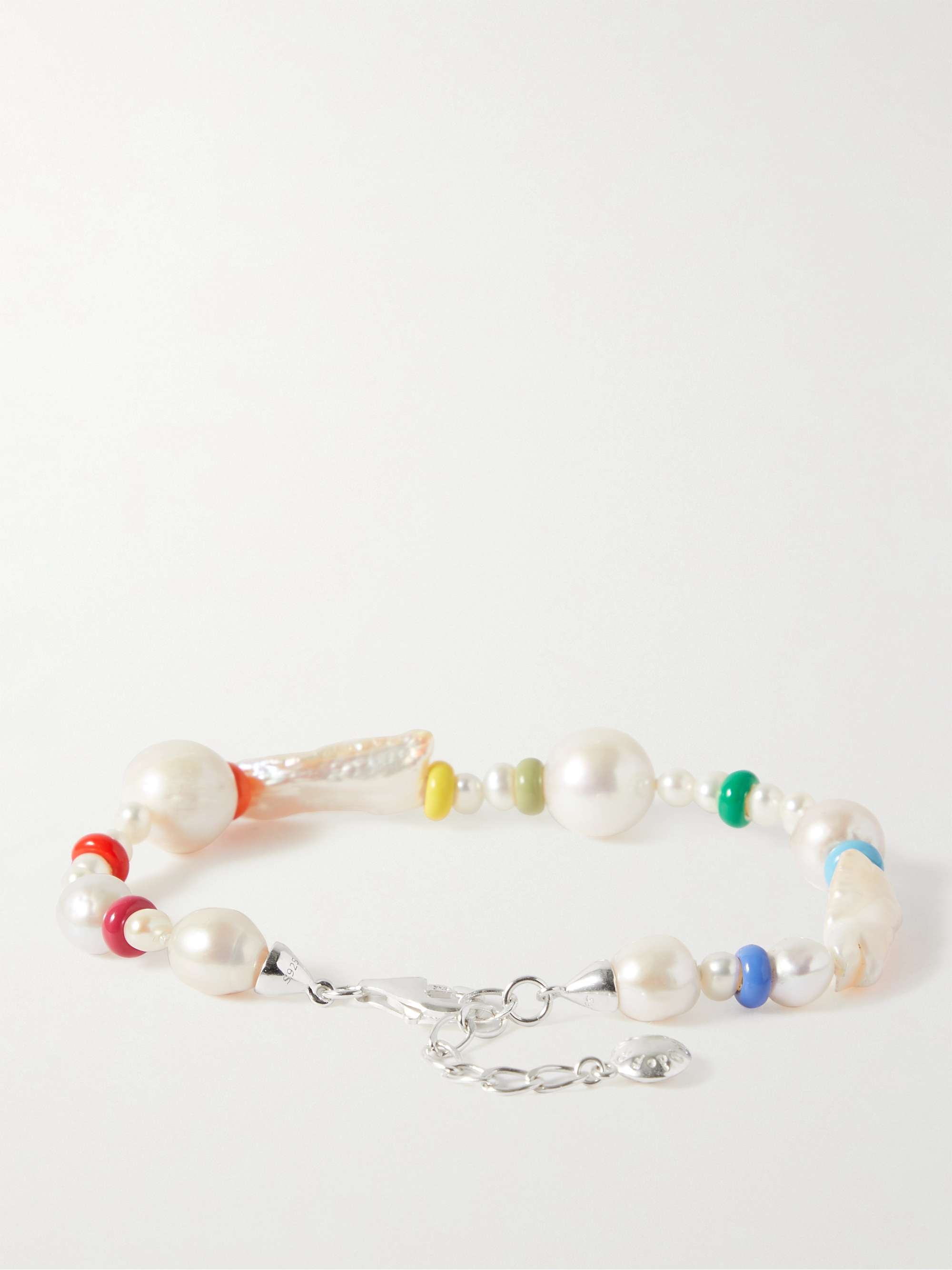 FRY POWERS Coco Silver, Pearl and Enamel Bracelet