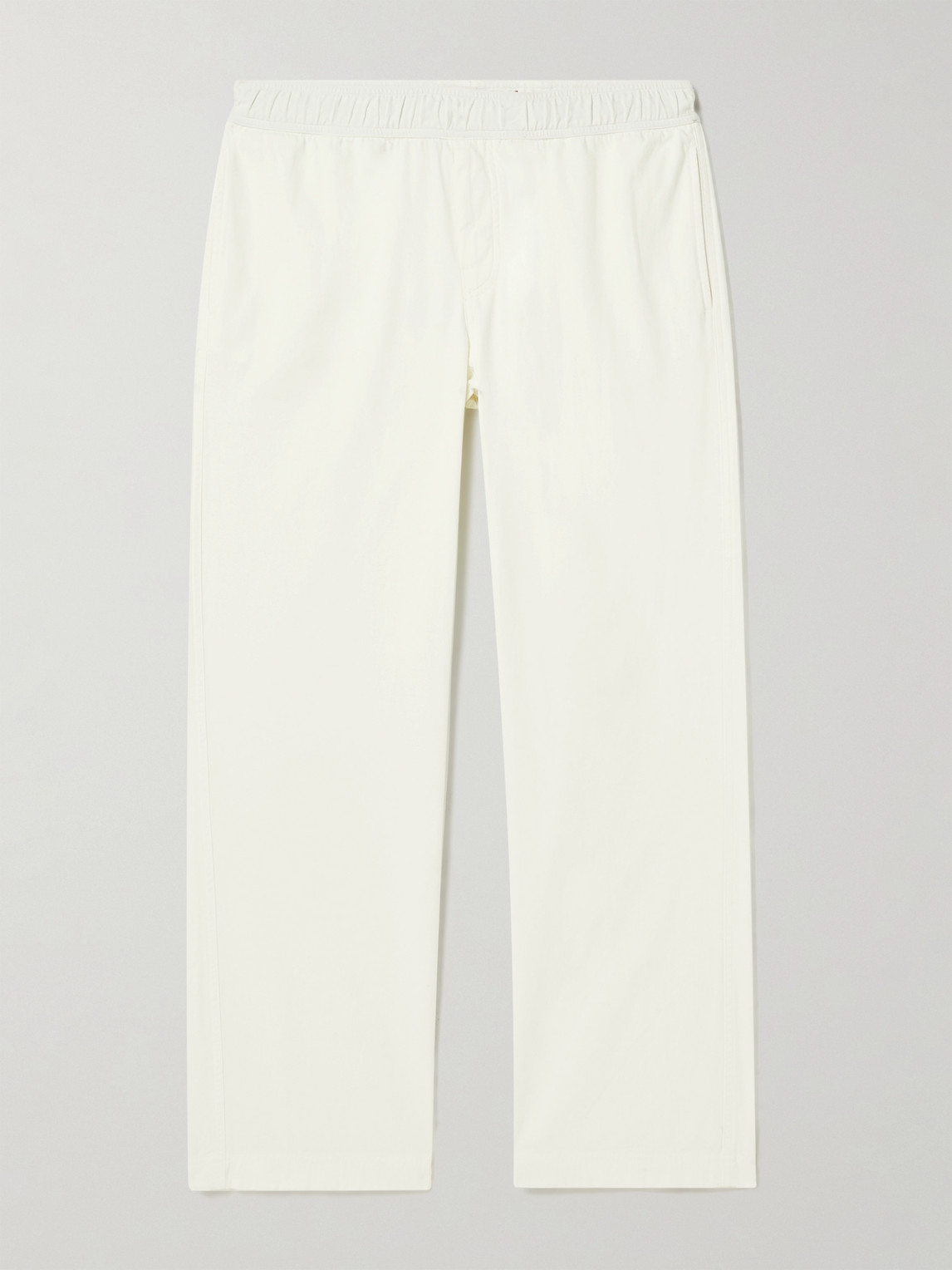 Orlebar Brown Cantwell Beach Straight-leg Pleated Cotton And Linen-blend Drawstring Trousers In White
