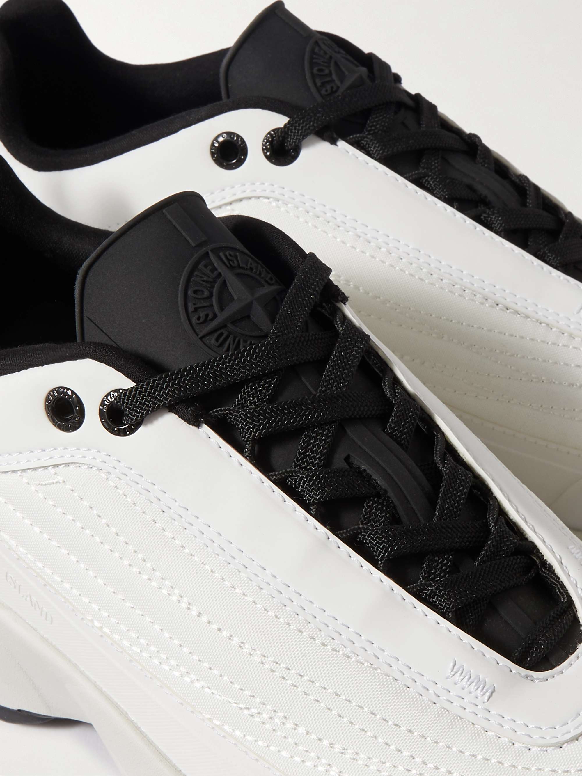 STONE ISLAND Grime Rubber-Trimmed Canvas Sneakers