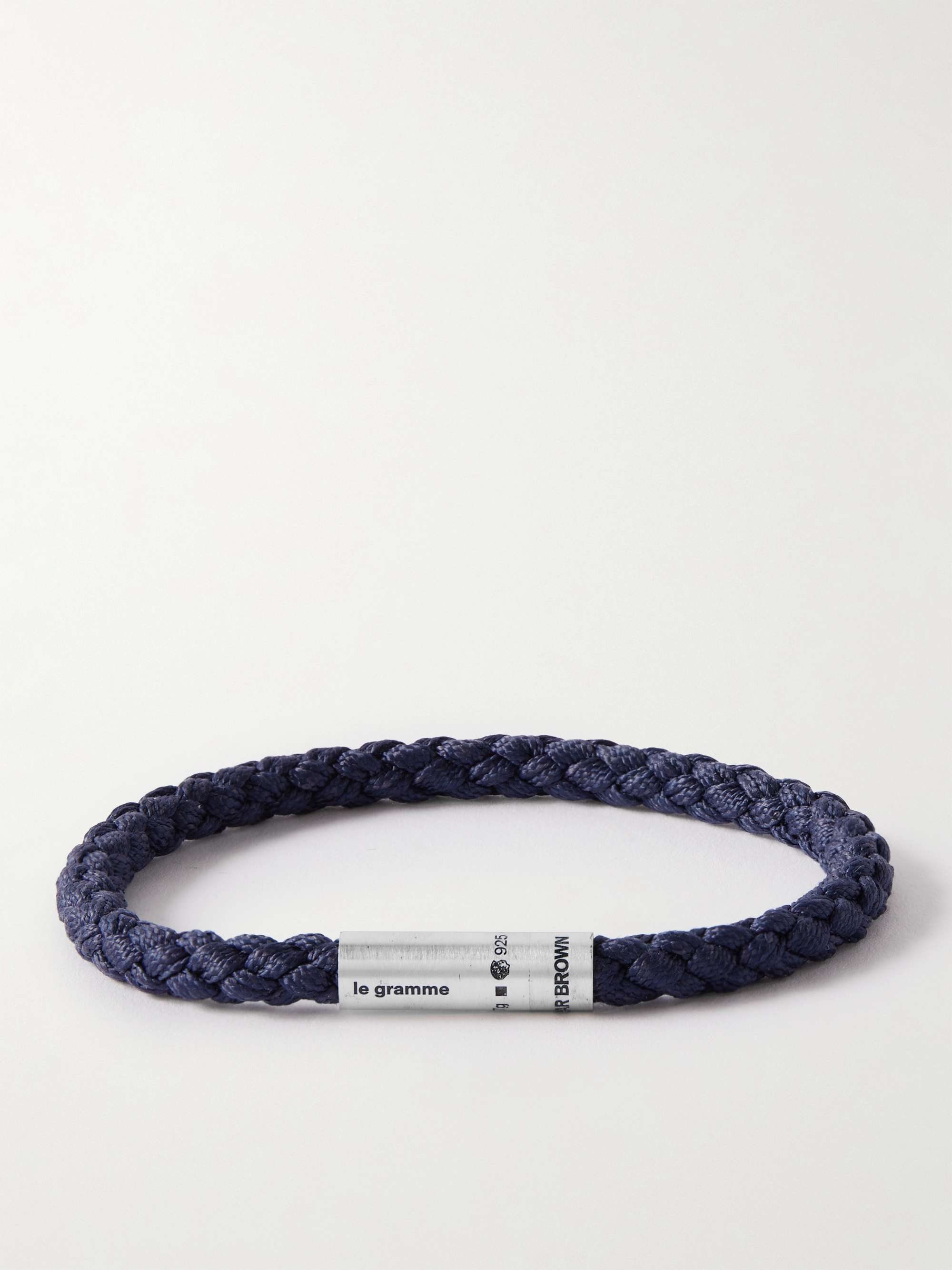 LE GRAMME + Orlebar Brown 7g Woven Cord and Sterling Silver Bracelet