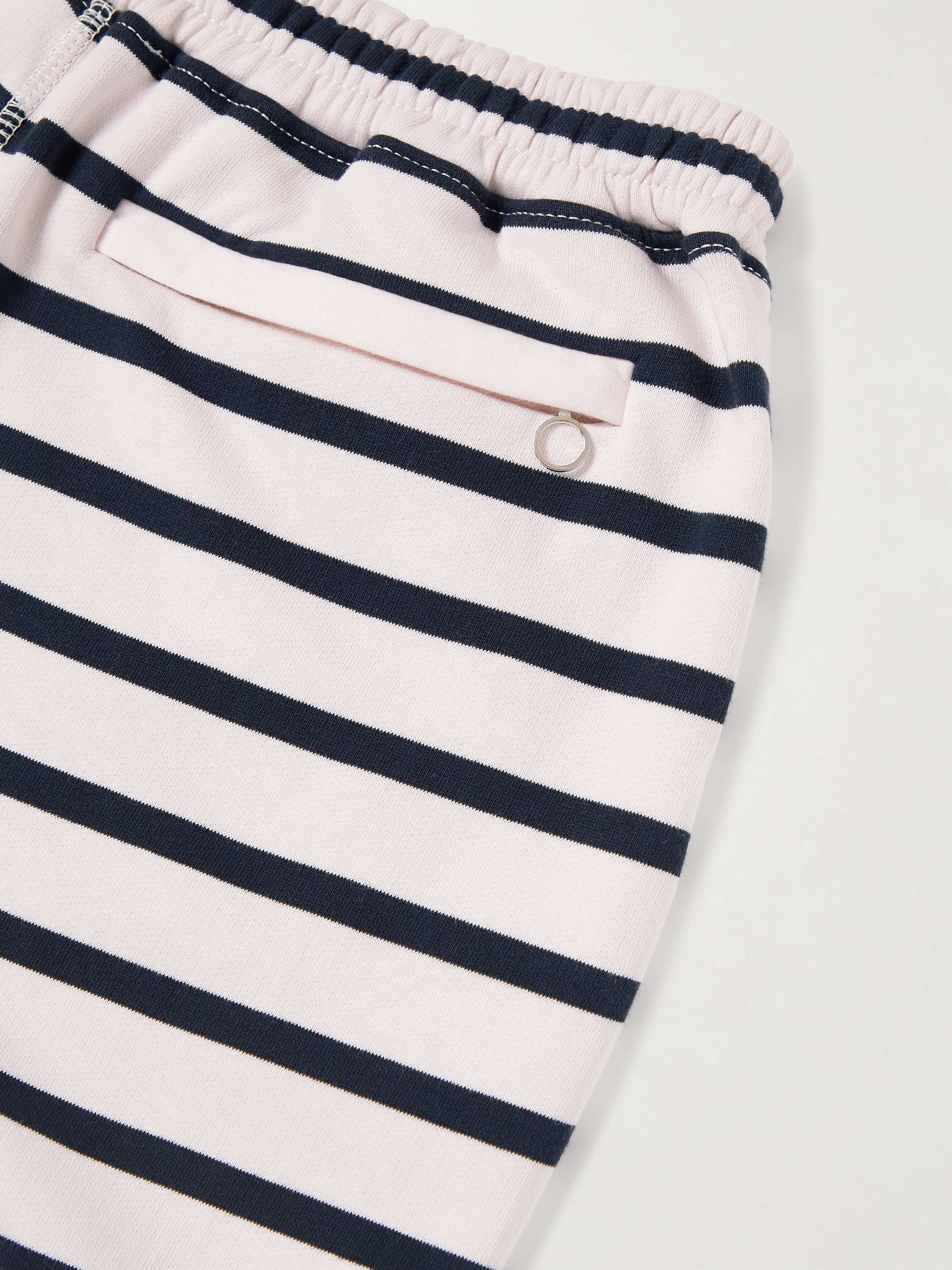 NINETY PERCENT Striped Organic Cotton-Jersey Drawstring Shorts