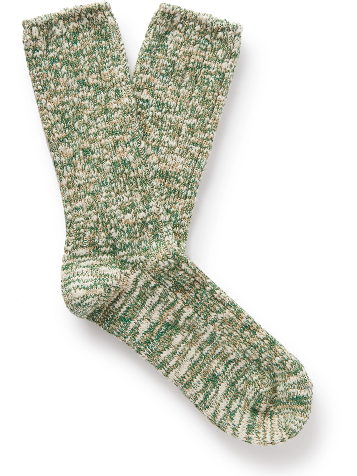 Thunders Love Ribbed Cotton-blend Socks In Green