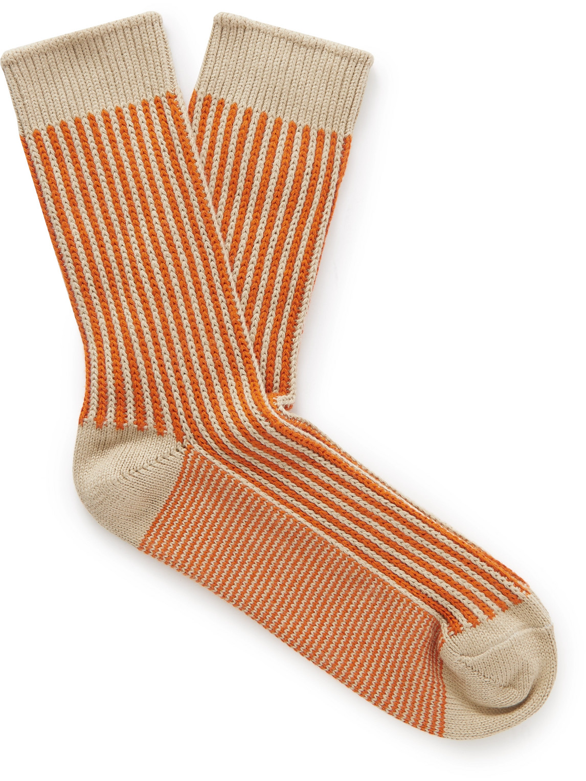 Thunders Love Striped Cotton-blend Socks In Orange