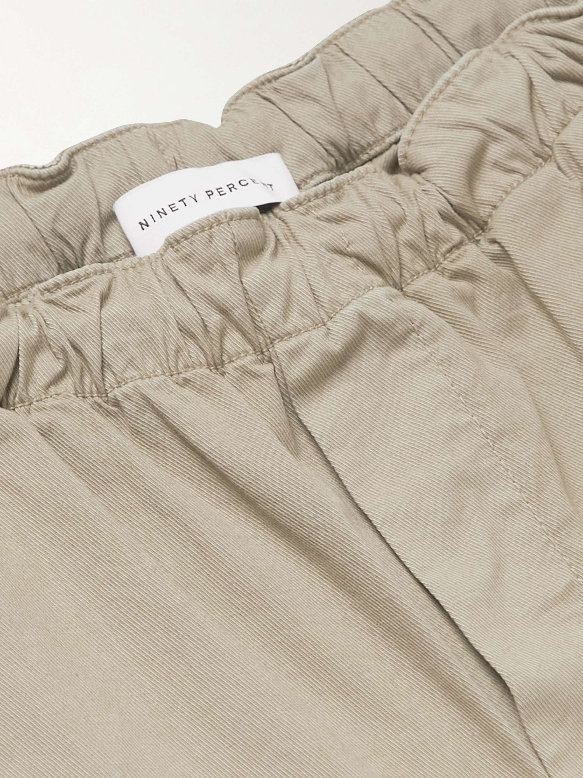 NINETY PERCENT Straight-Leg Garment-Dyed Organic Cotton-Blend Twill Bermuda Shorts