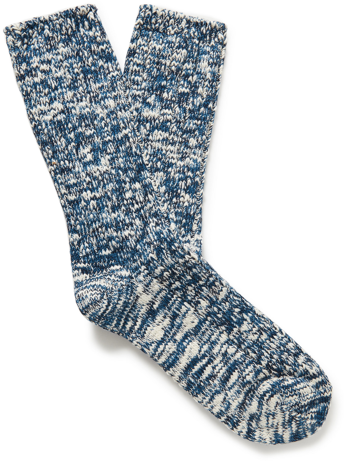 Thunders Love Ribbed Cotton-blend Socks In Blue