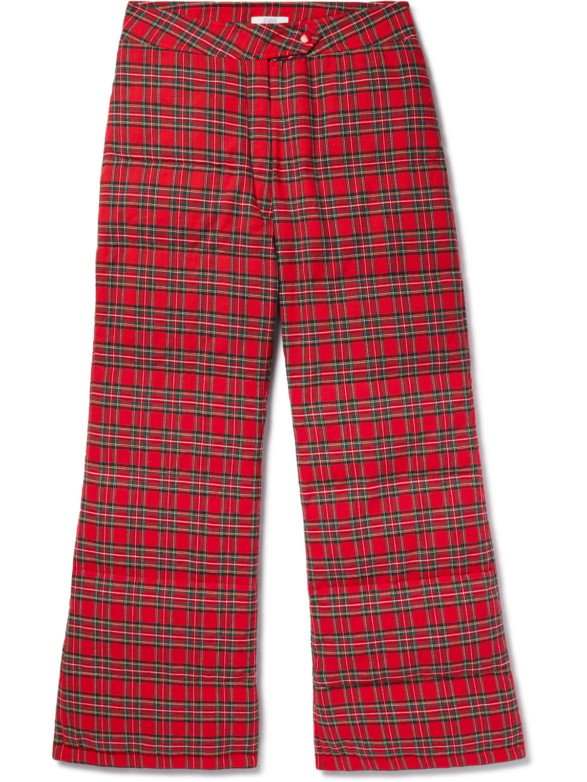 ERL STRAIGHT-LEG CHECKED COTTON-TWILL DOWN TROUSERS