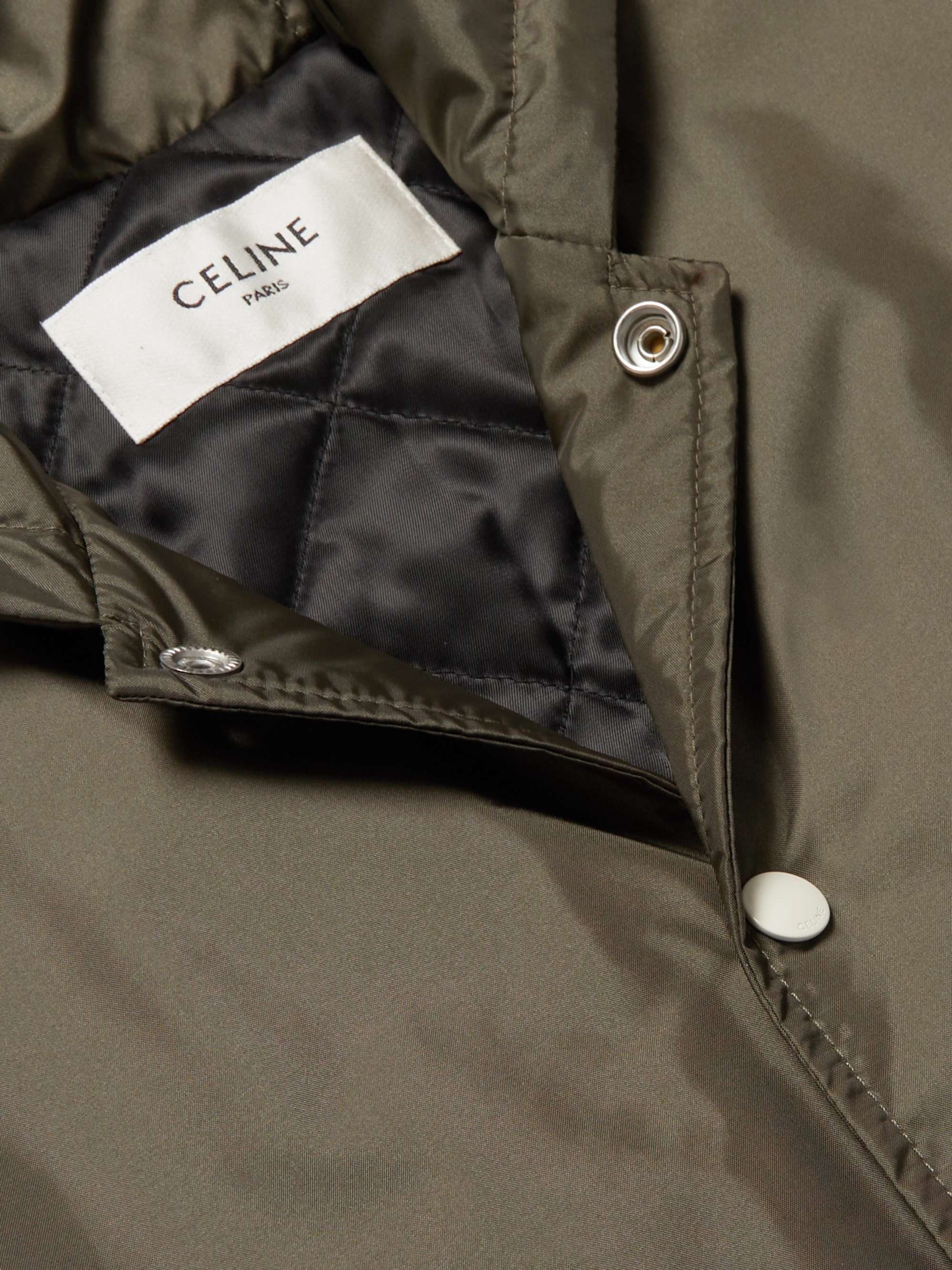 CELINE HOMME Logo-Print Nylon Hooded Jacket