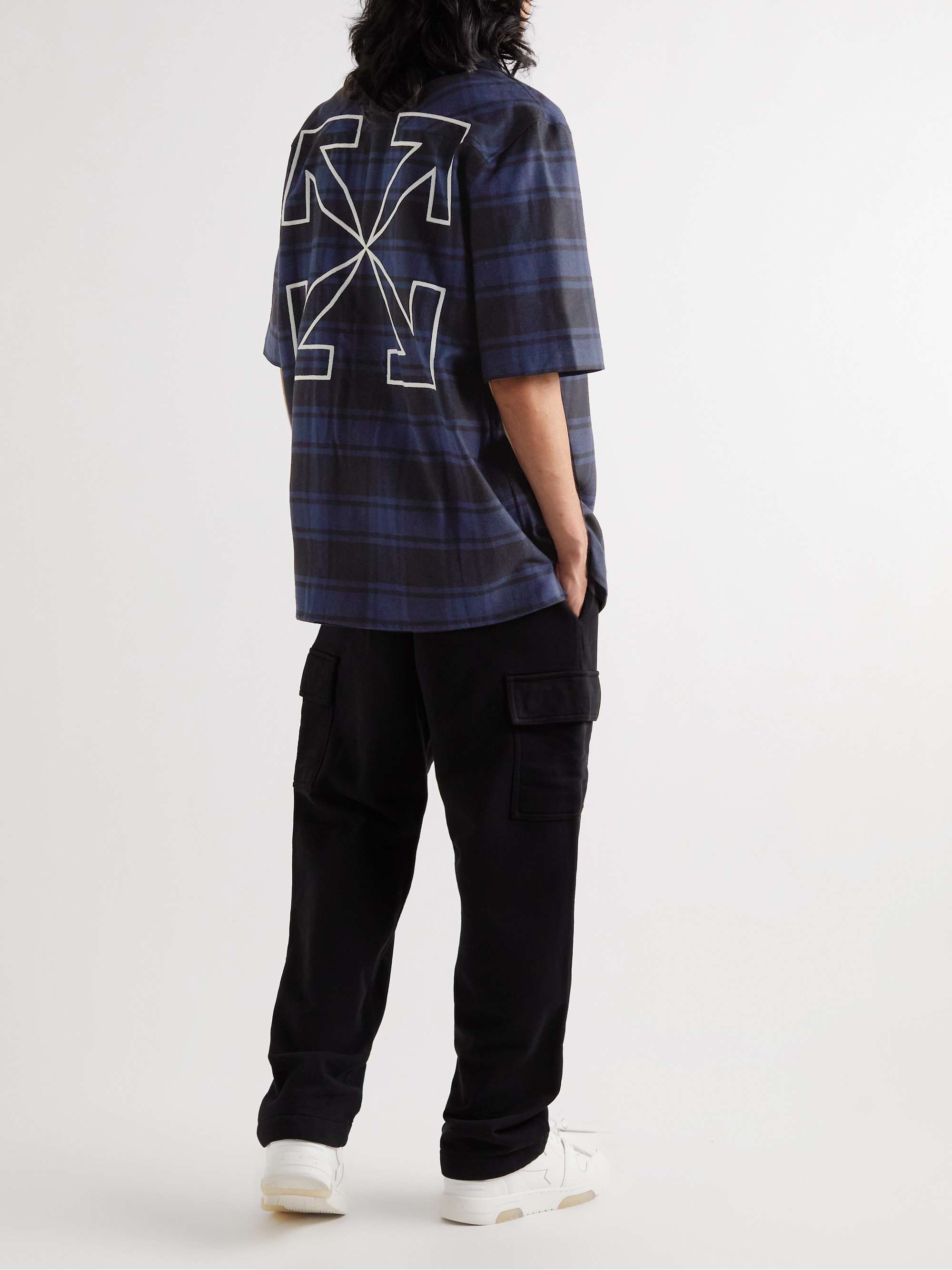 OFF-WHITE Oversized Checked Cotton-Blend Flannel Shirt