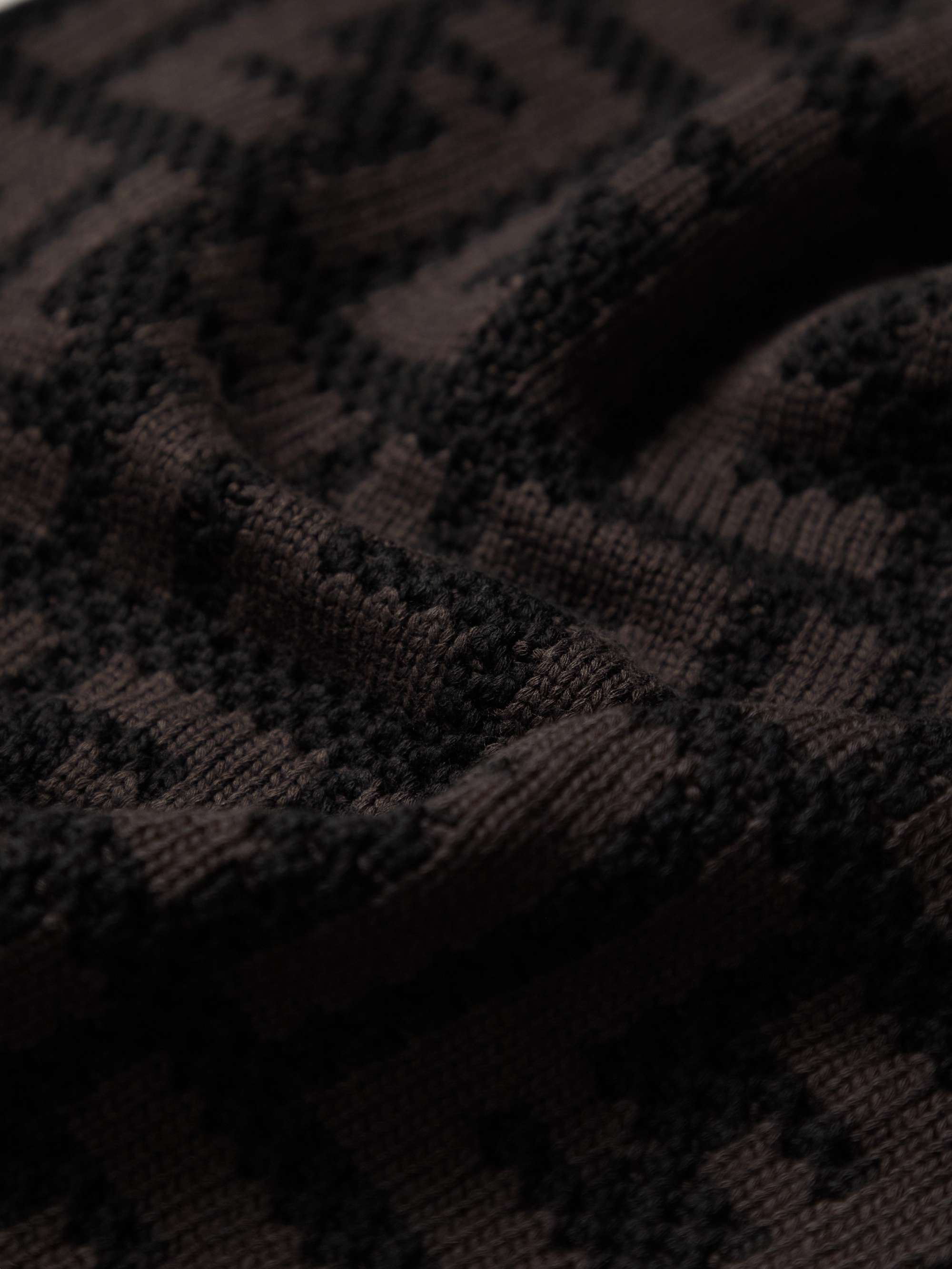 FENDI Open-Knit Logo-Jacquard Cotton-Blend Scarf