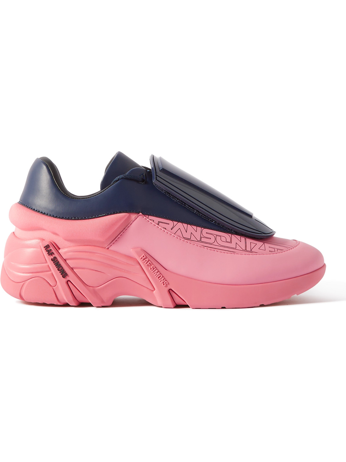 RAF SIMONS ANTEI SHELL AND PVC-TRIMMED LEATHER SNEAKERS