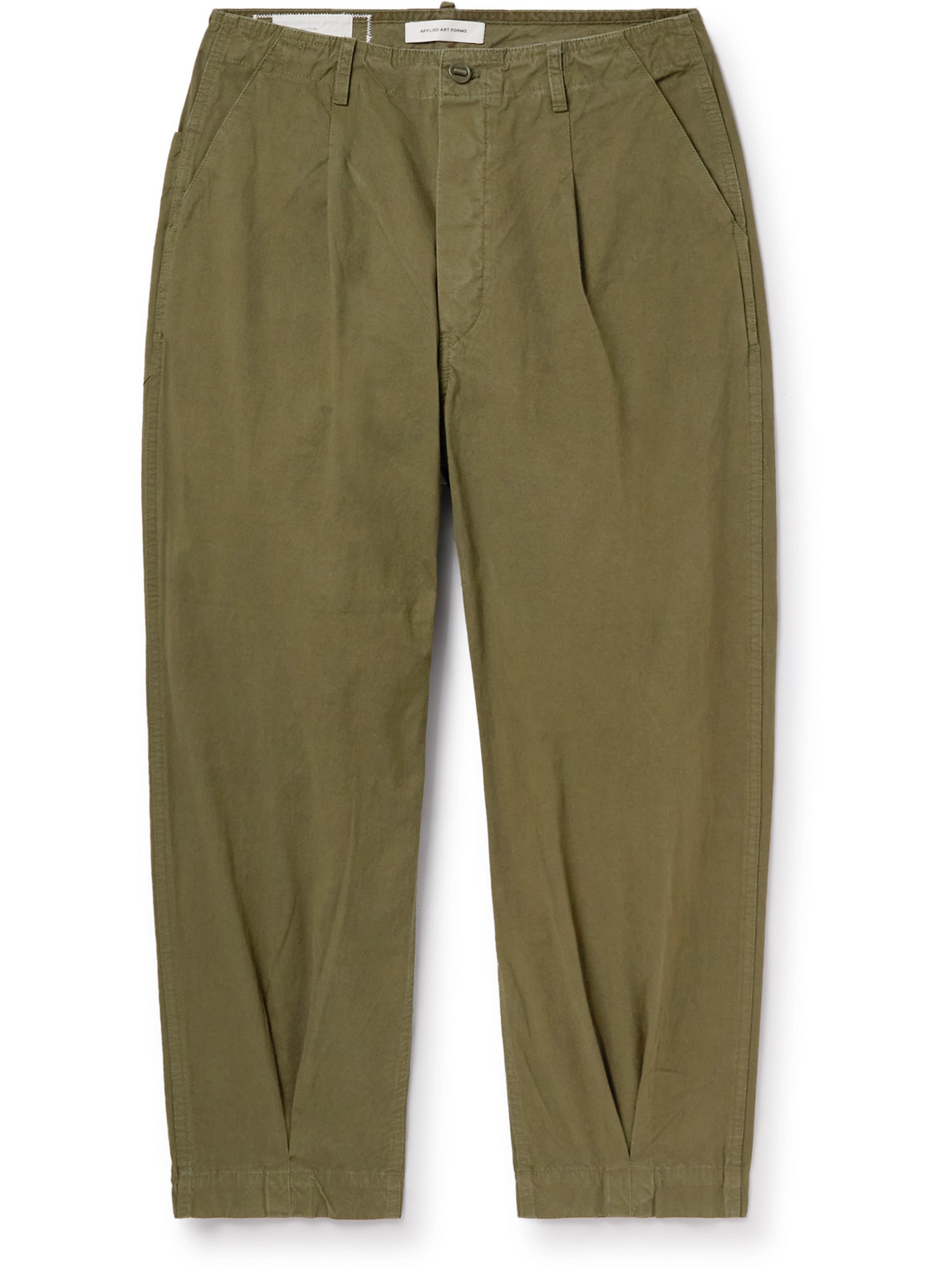 Applied Art Forms Dm1-1 Tapered Pleated Cotton And Cordura-blend Trousers In Green
