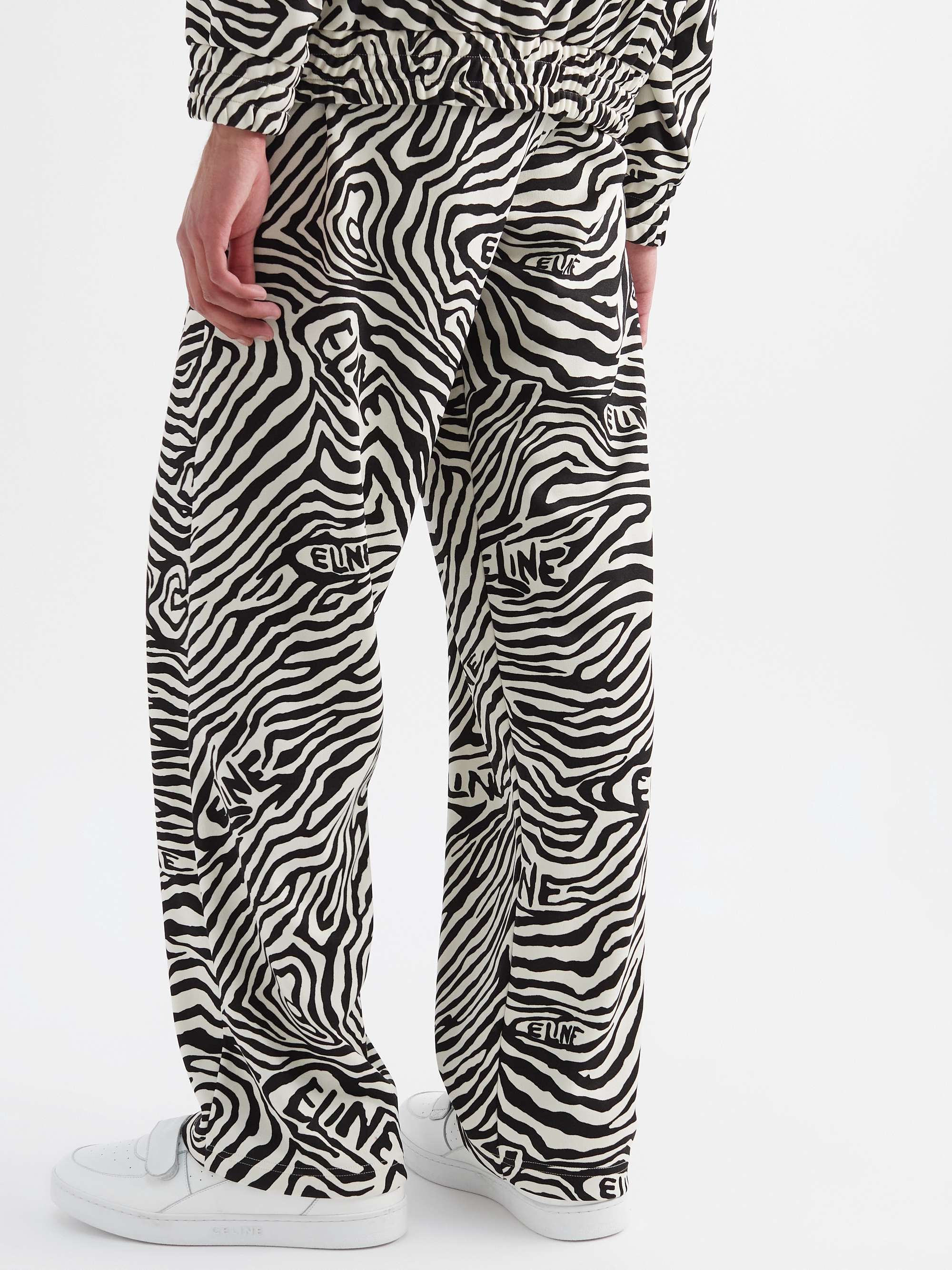 CELINE HOMME Zebra-Print Jersey Sweatpants
