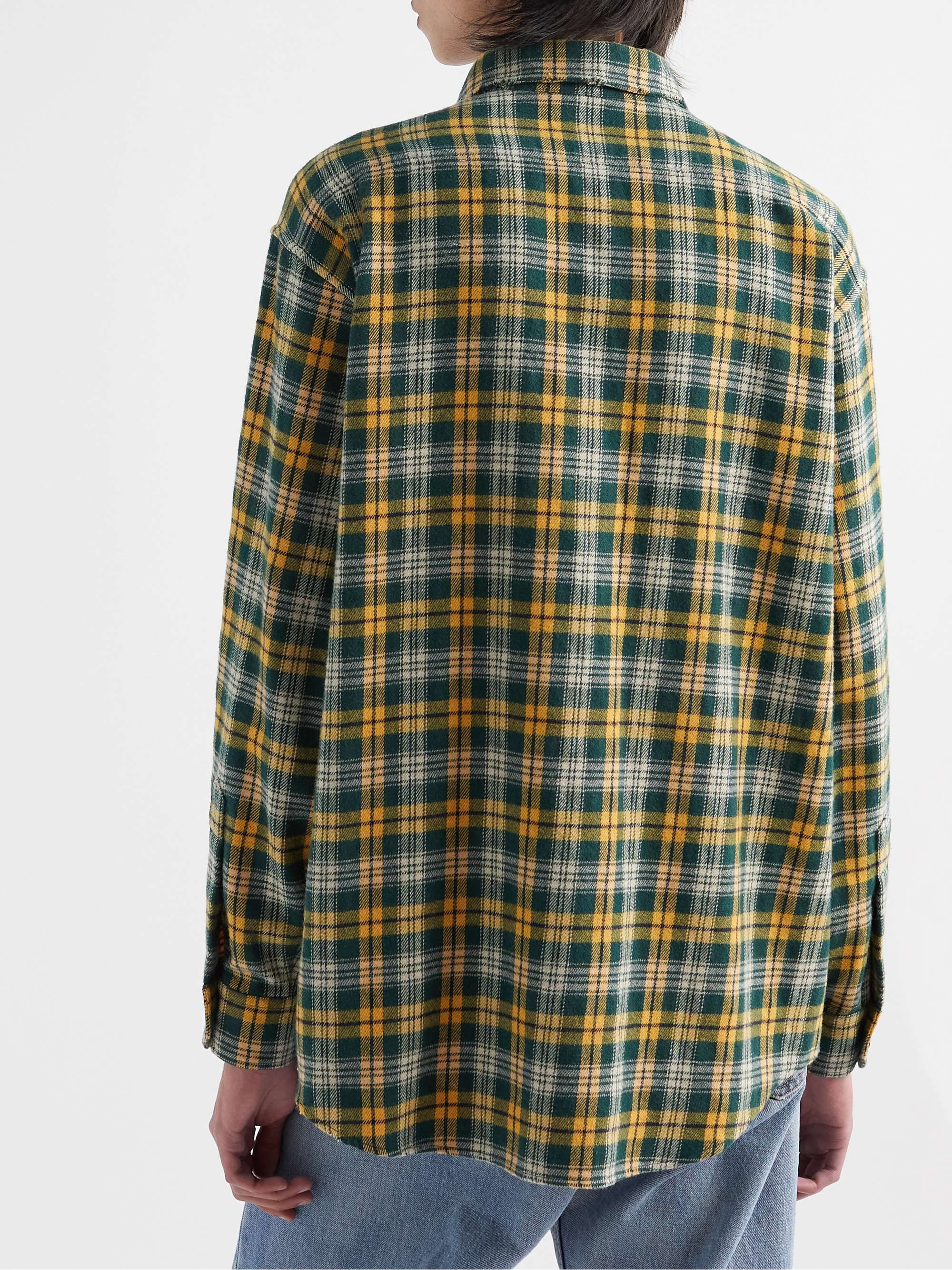 CELINE HOMME Checked Wool-Blend Flannel Shirt