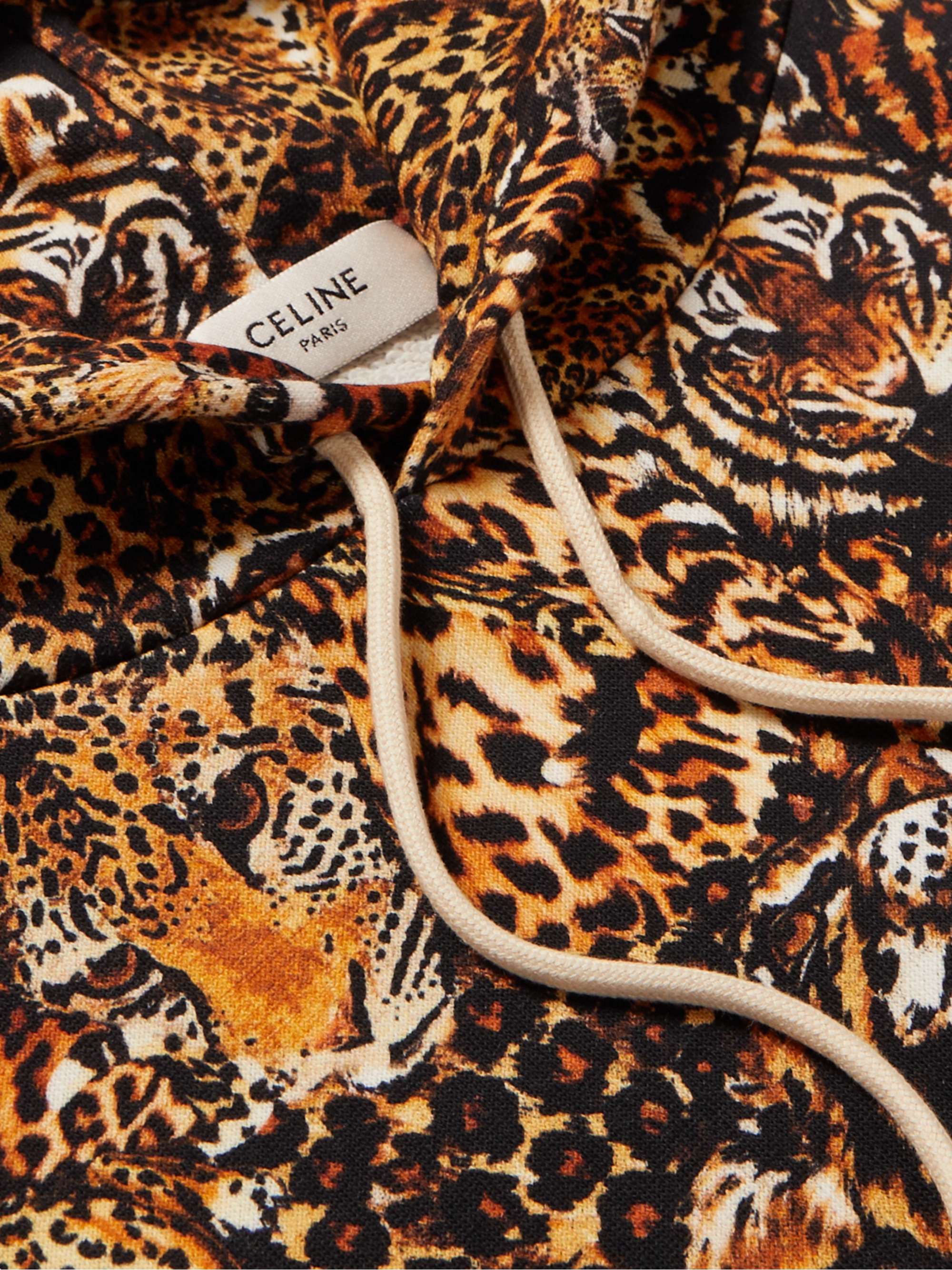 CELINE HOMME Tiger-Print Cotton-Jersey Hoodie
