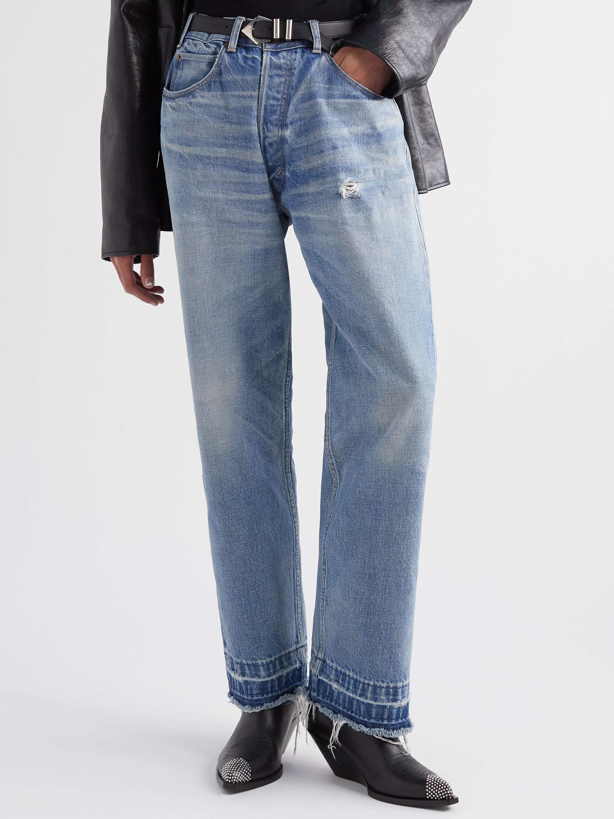 CELINE HOMME Wesley Straight-Leg Distressed Jeans