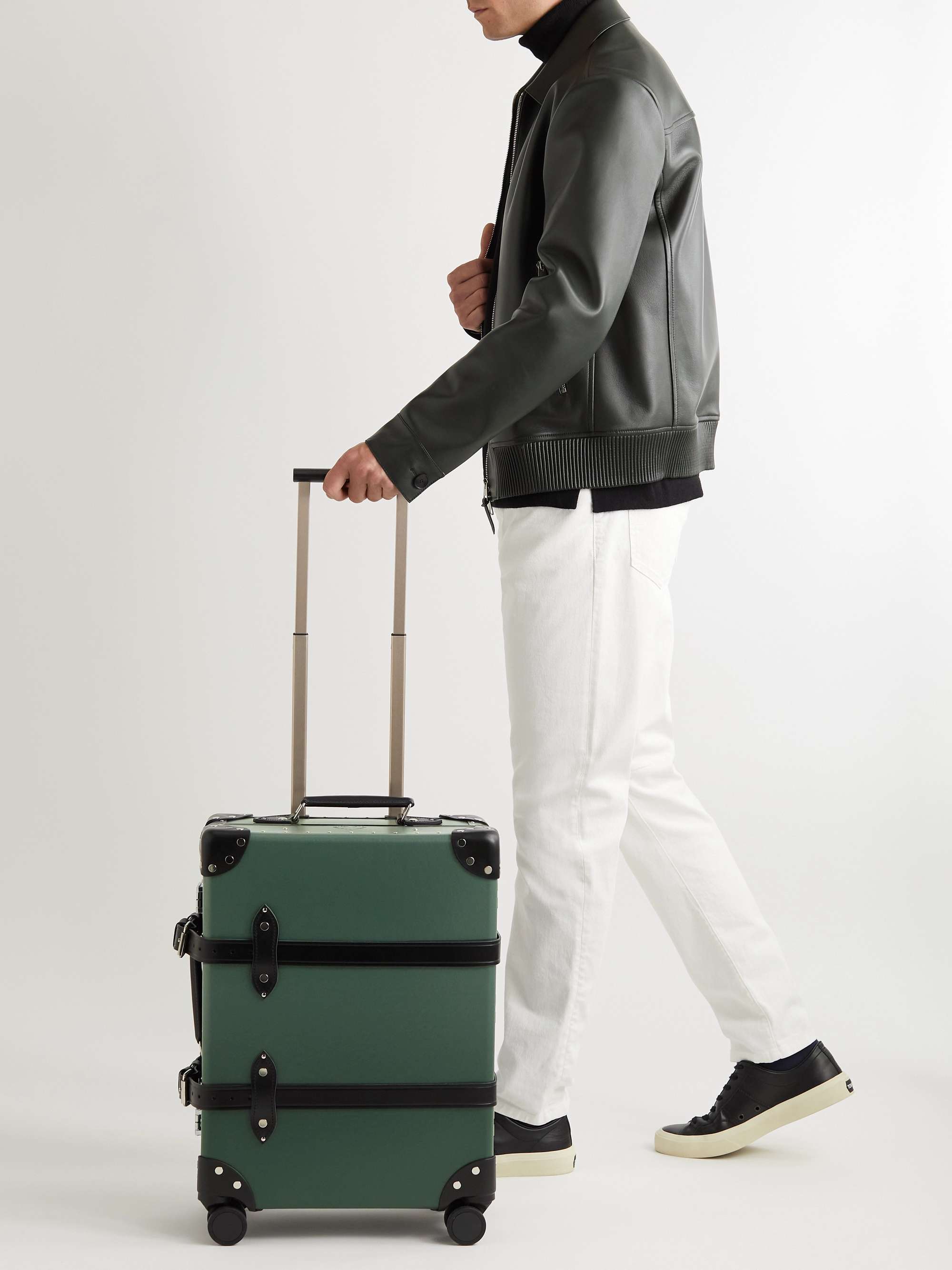 GLOBE-TROTTER + No Time to Die Carry-On Leather-Trimmed Trolley Case