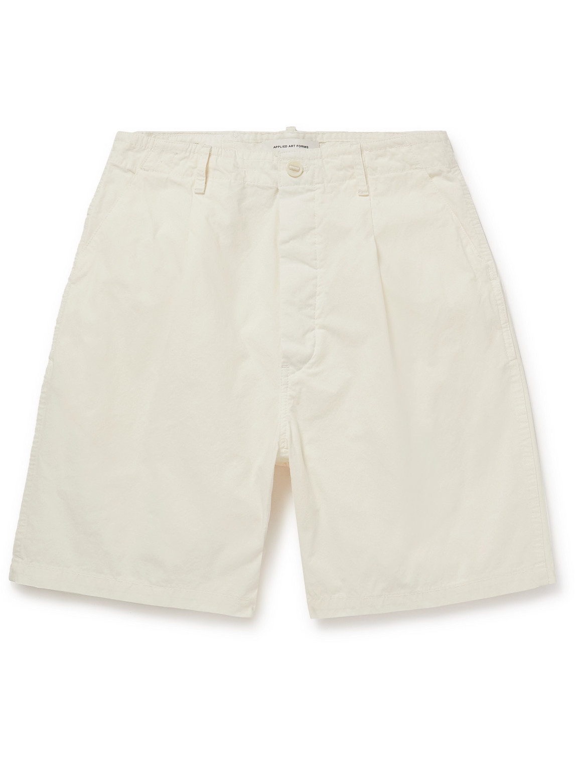 Applied Art Forms Dm3-3 Straight-leg Pleated Cotton And Cordura-blend Shorts In Neutrals