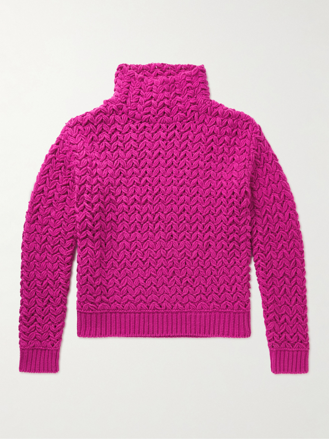 VALENTINO CROCHETED WOOL ROLLNECK SWEATER