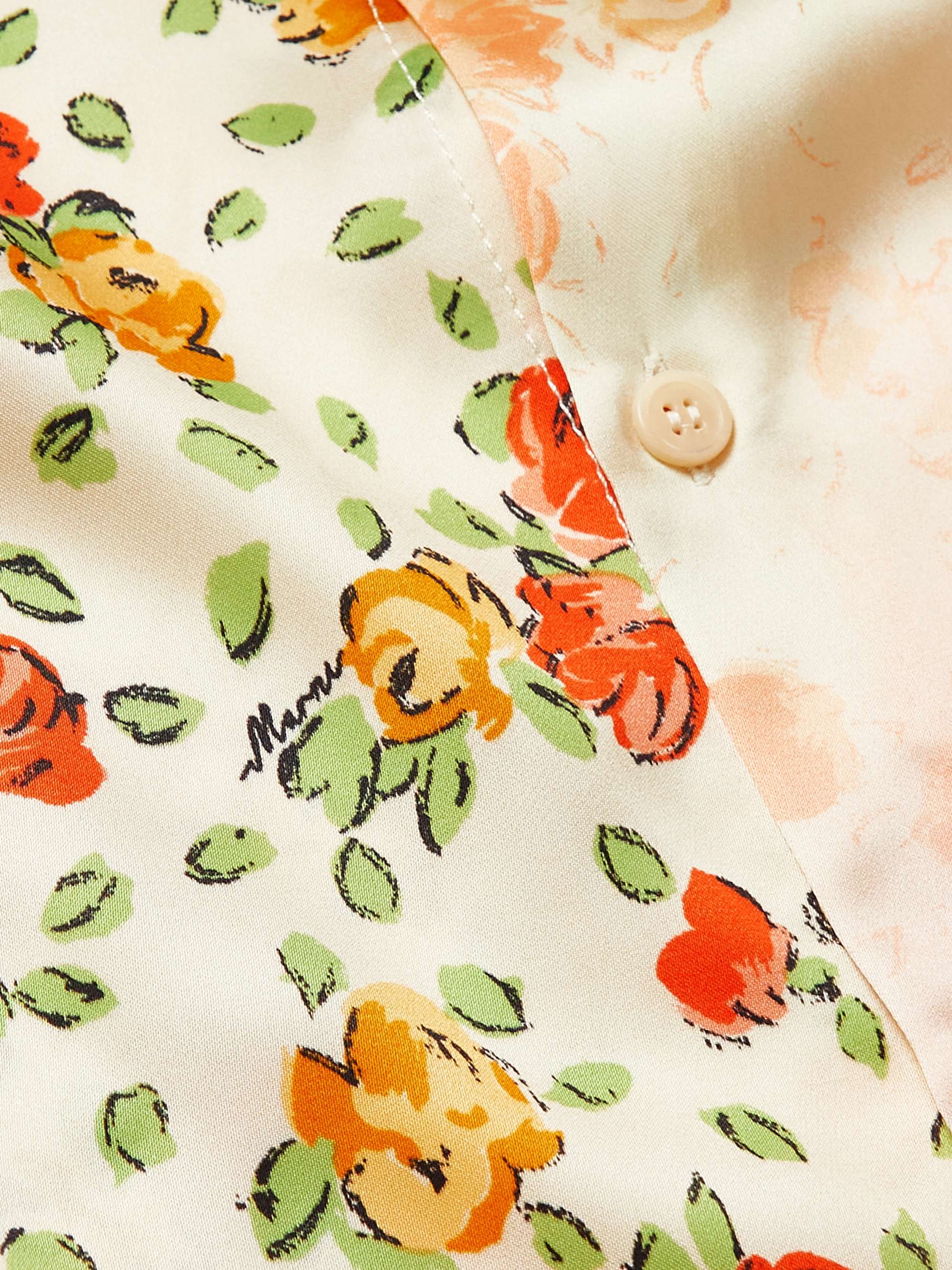 MARNI Oversized Dégradé Floral-Print Satin Shirt