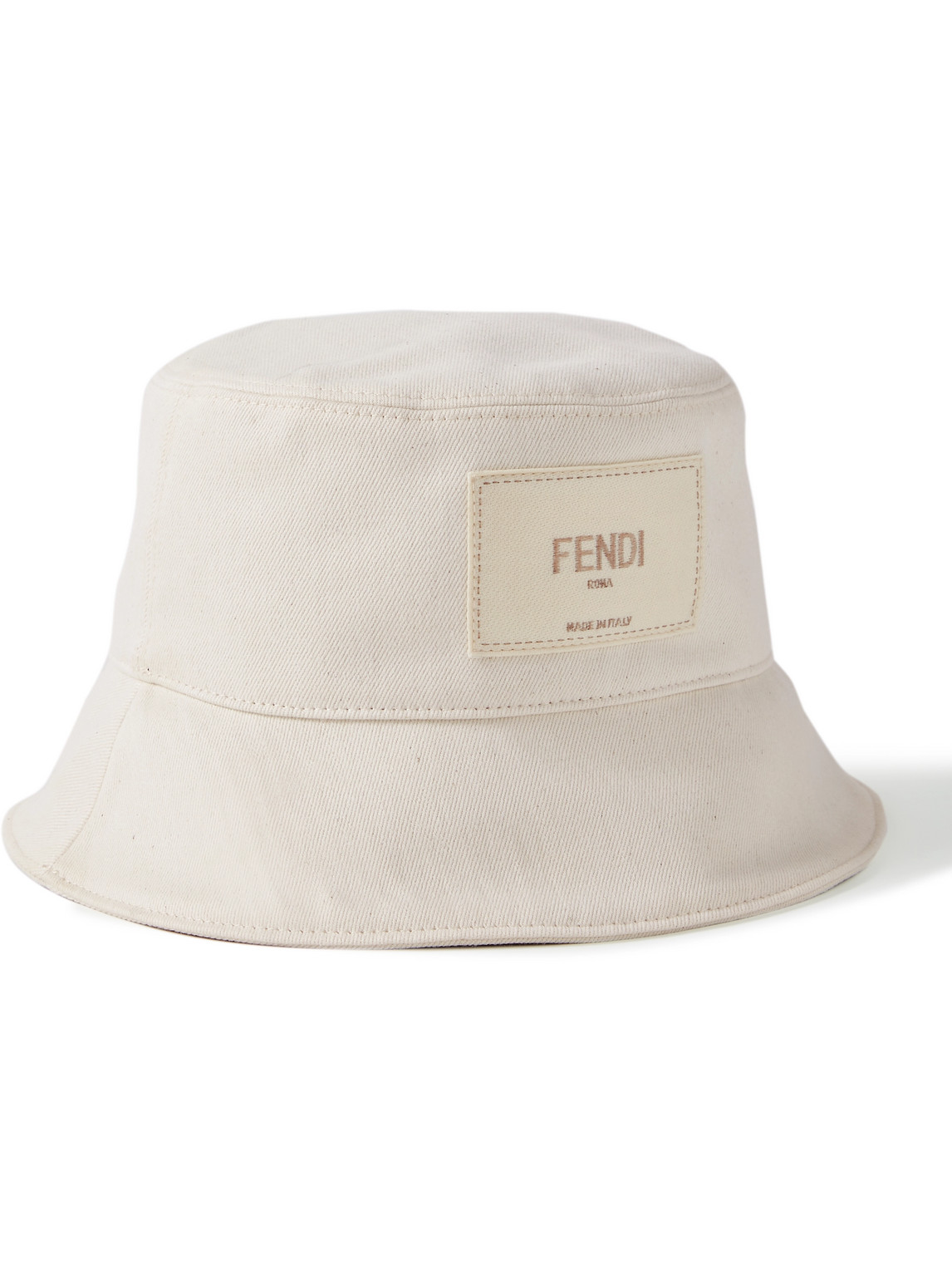 Fendi Logo-Appliquéd Cotton-Blend Twill Bucket Hat