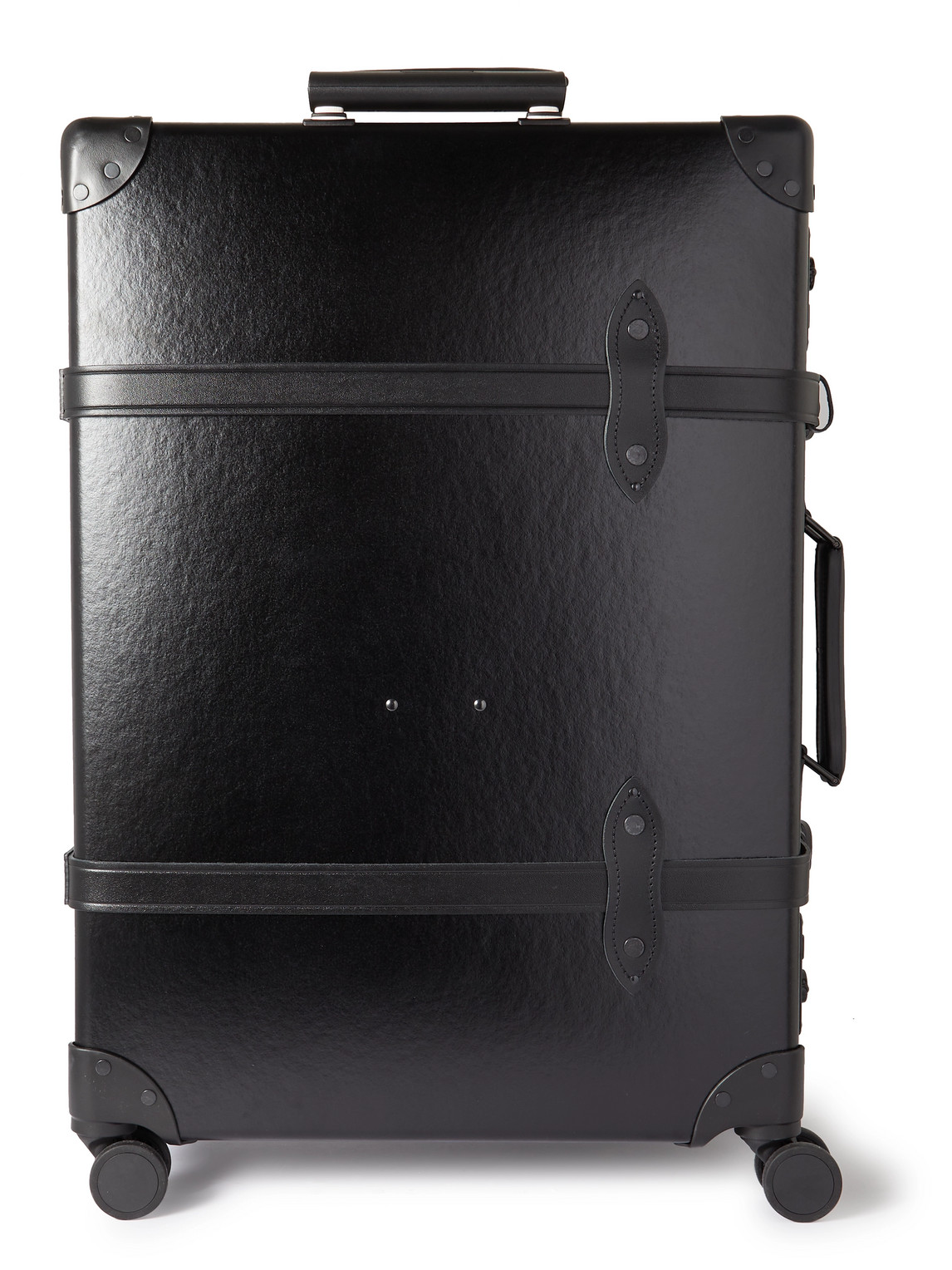 Globe-trotter Centenary Check-in Leather-trimmed Trolley Suitcase In Black