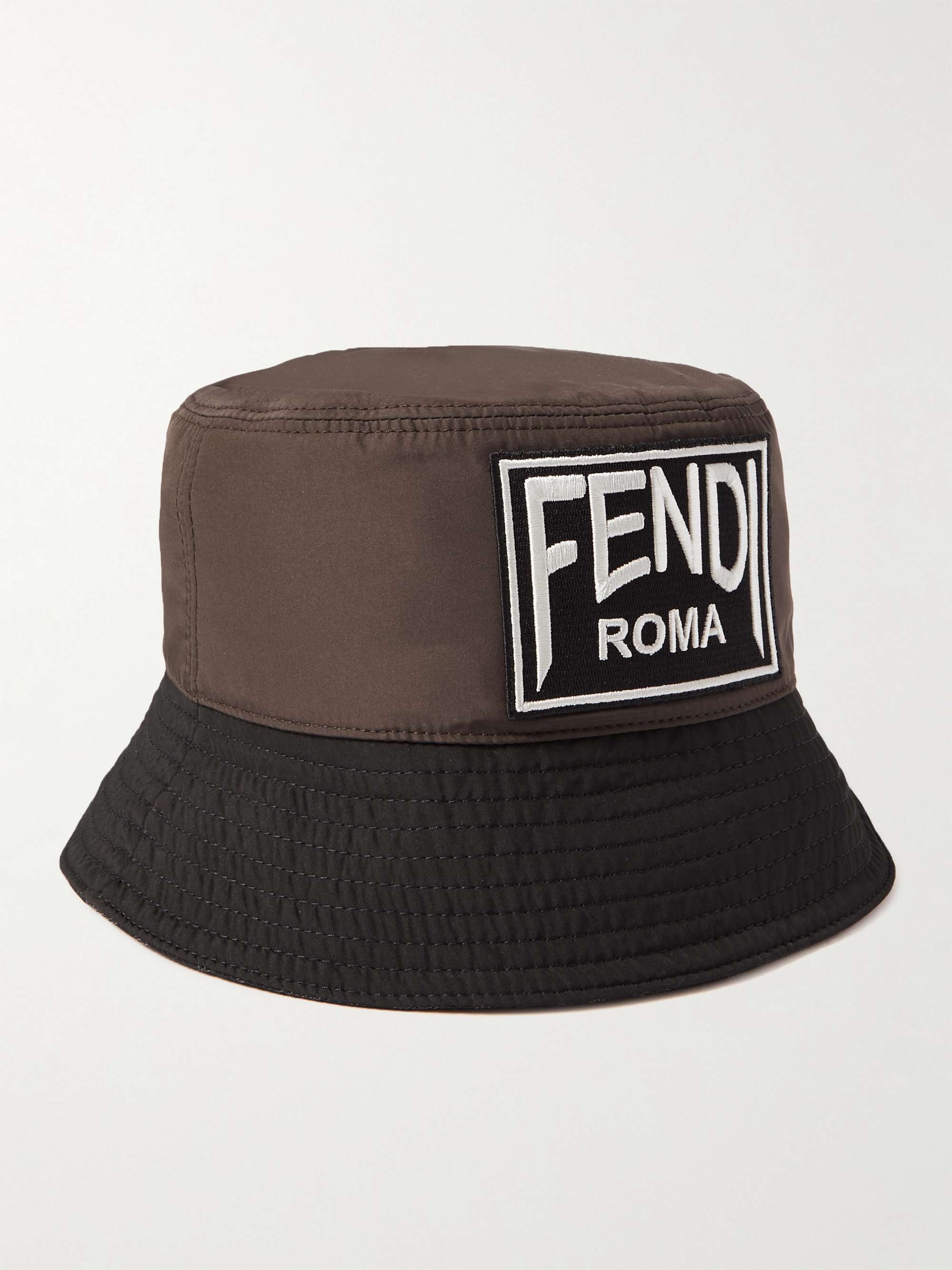 FENDI Logo-Appliquéd Canvas Bucket Hat