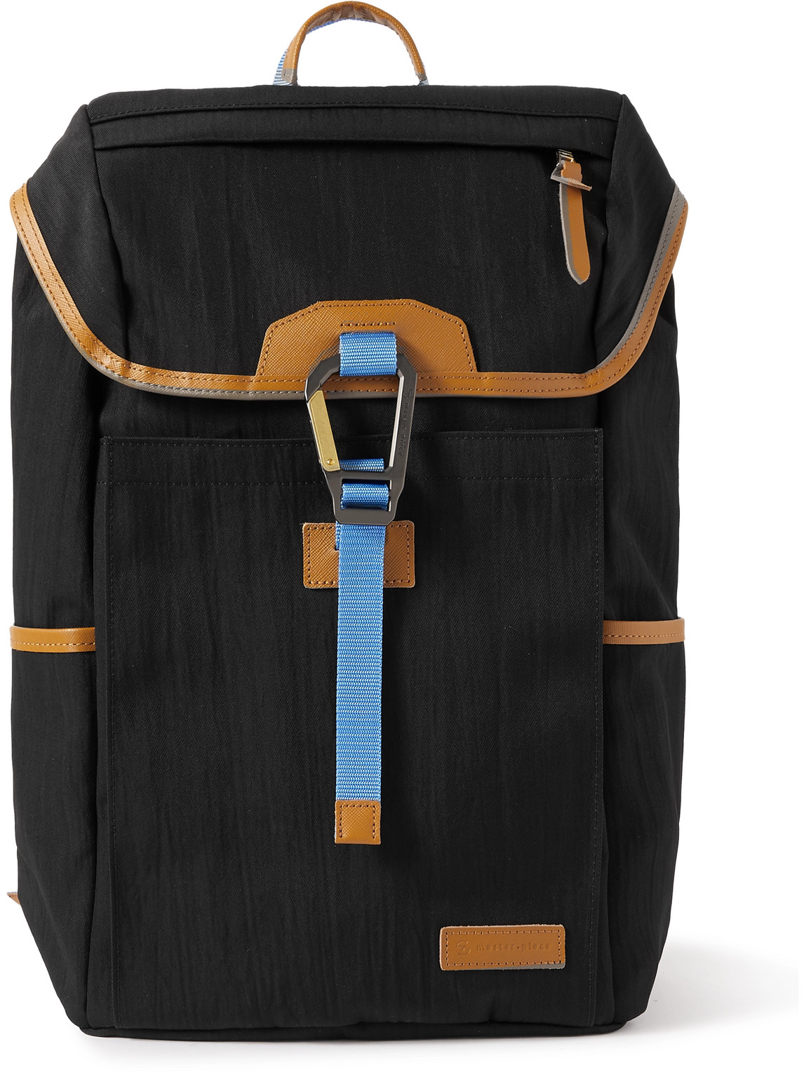 Master-piece Link Leather-trimmed Nylon-twill Backpack In Black