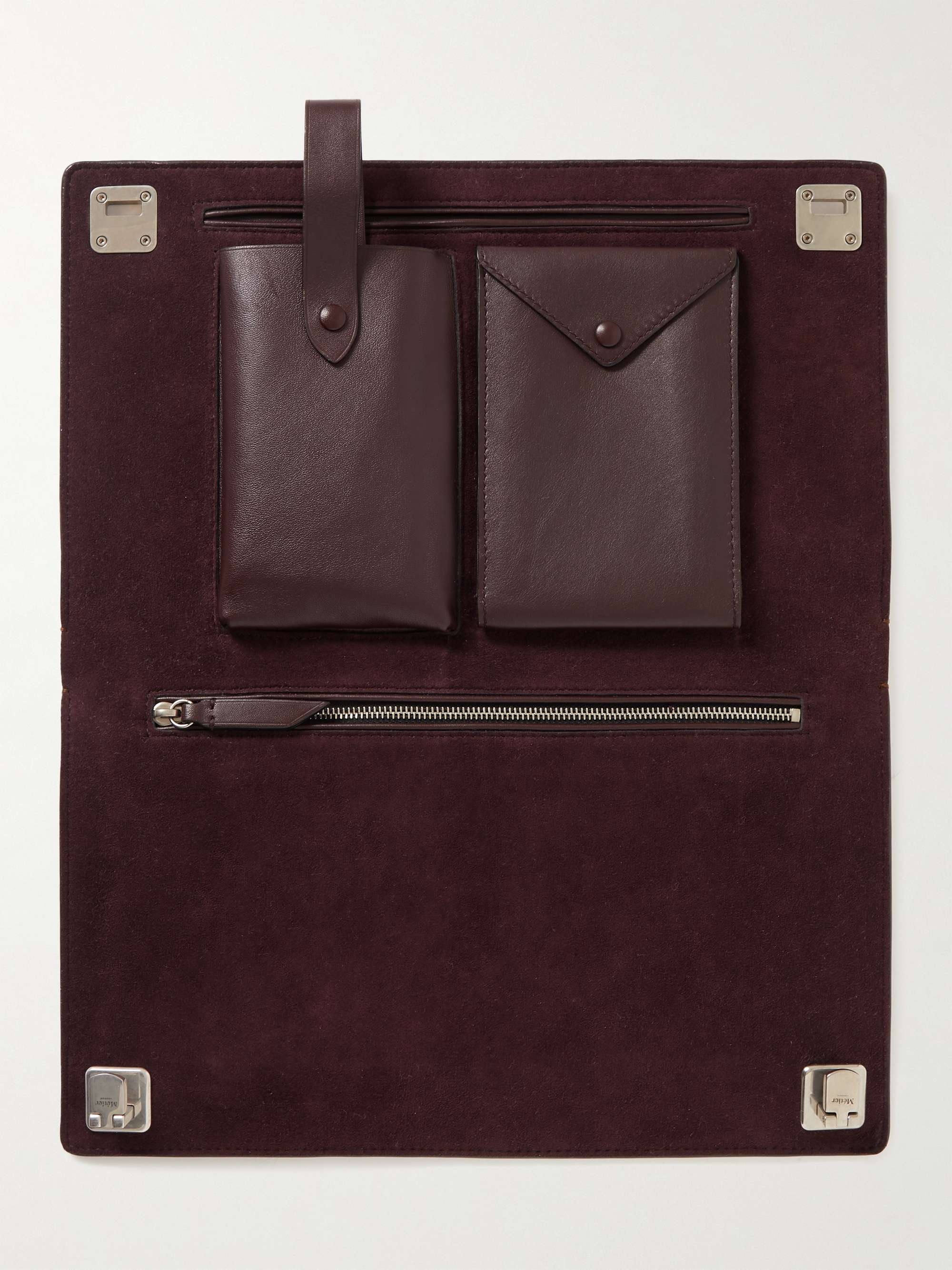 MÉTIER Runaway Leather-Trimmed Suede Pouch