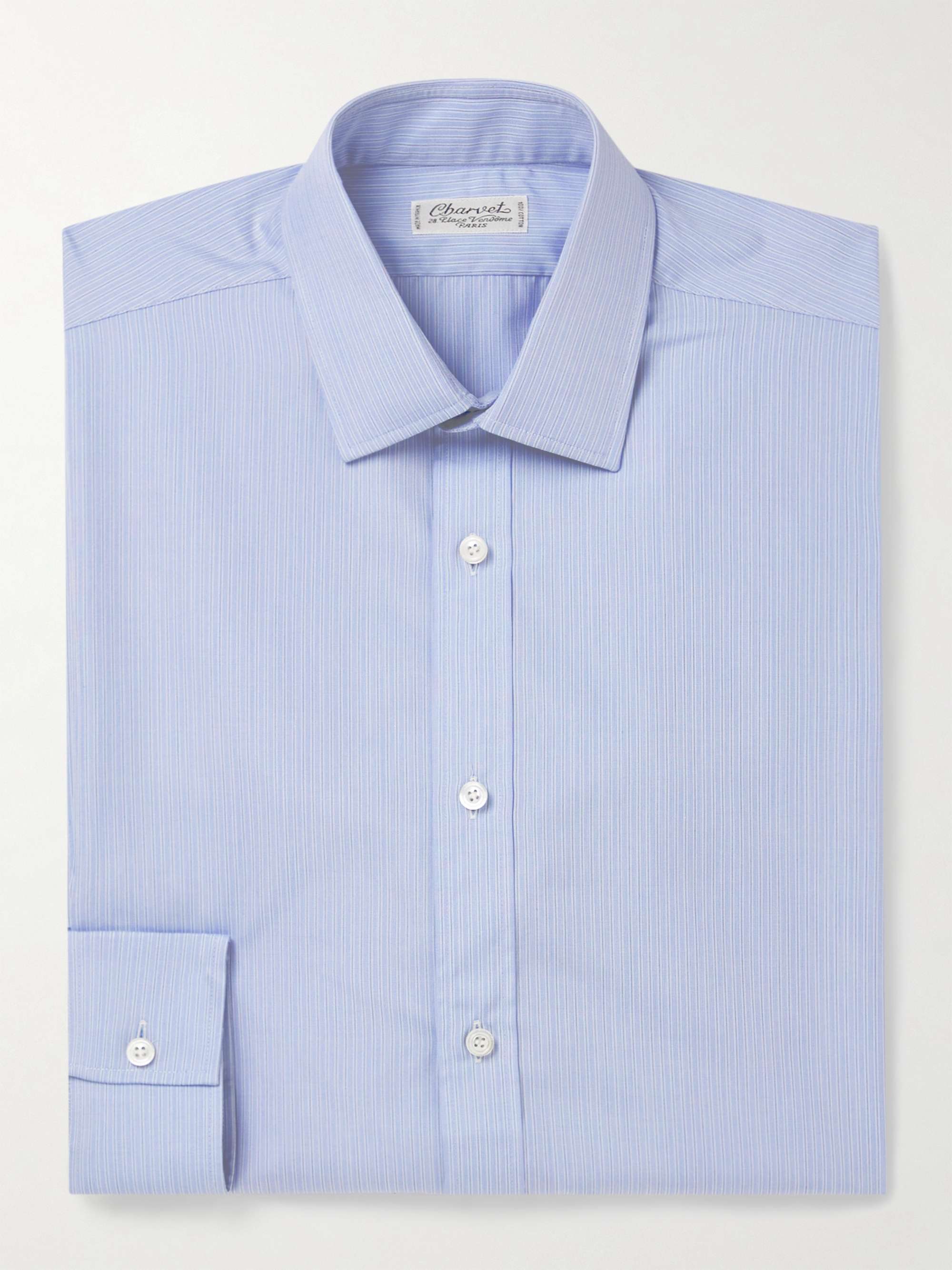 当店在庫だから安心 Made in France Charvet Shirt Blue ① シャツ