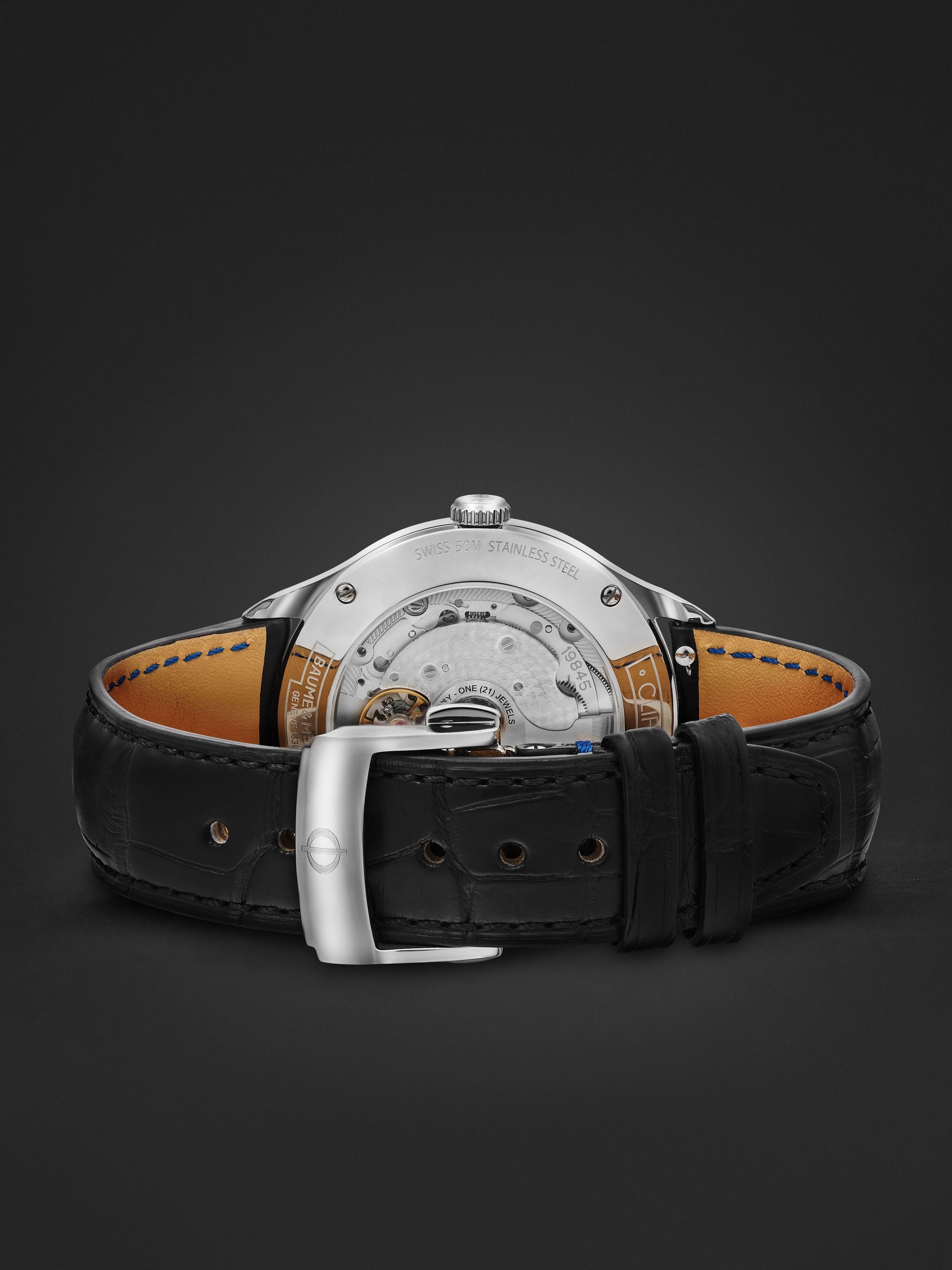 BAUME & MERCIER Clifton Baumatic Automatic Chronometer 40mm Steel and Alligator Watch, Ref. No. M0A10692
