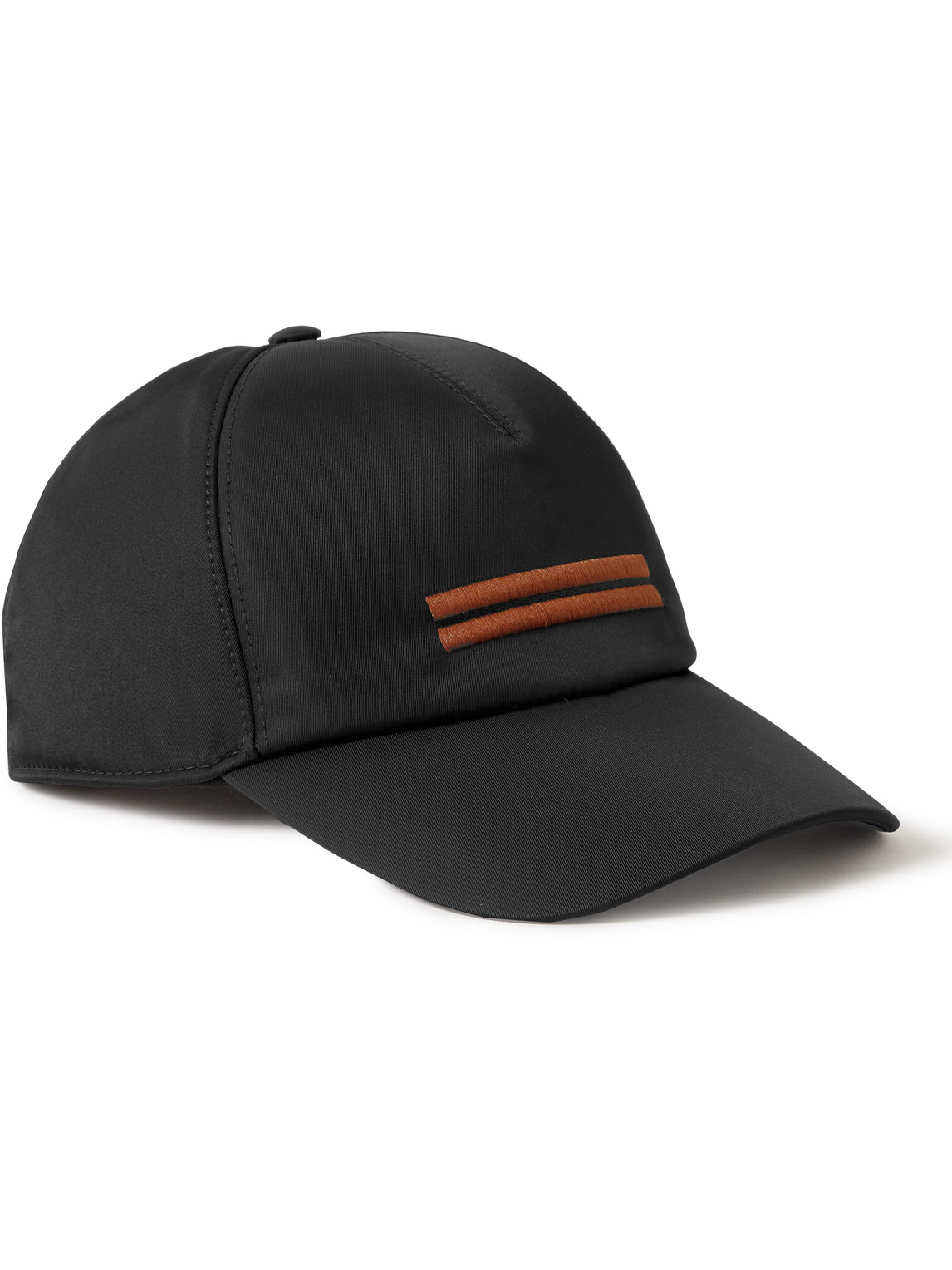 Zegna Embroidered Shell Baseball Cap In Black