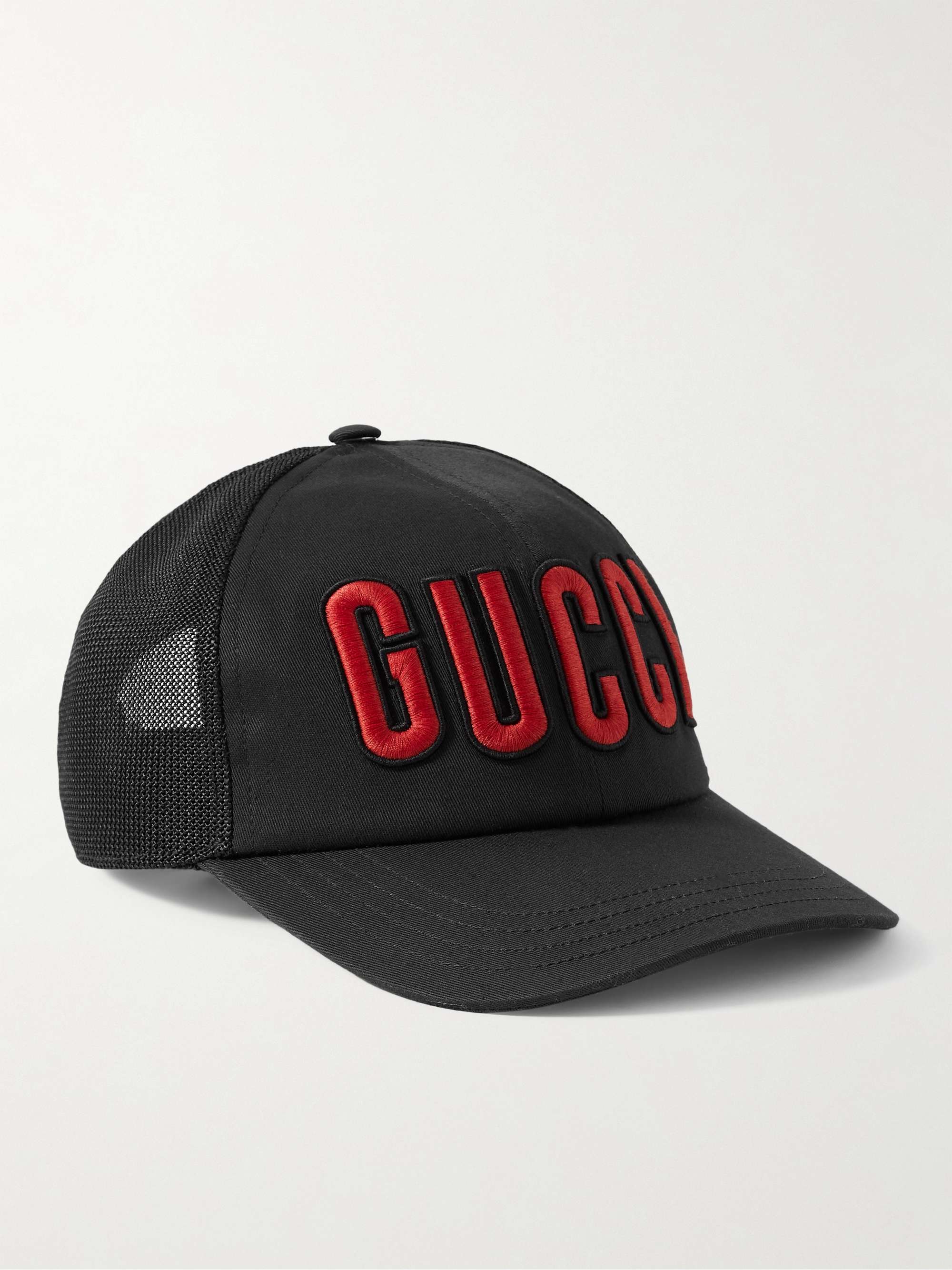 GUCCI Logo-Appliqued Cotton-Twill and Mesh Baseball Cap