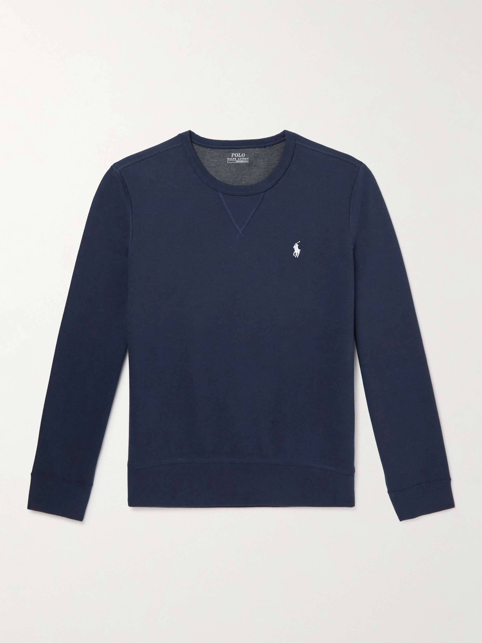Navy Logo-Embroidered Jersey Sweatshirt | POLO RALPH LAUREN | MR PORTER