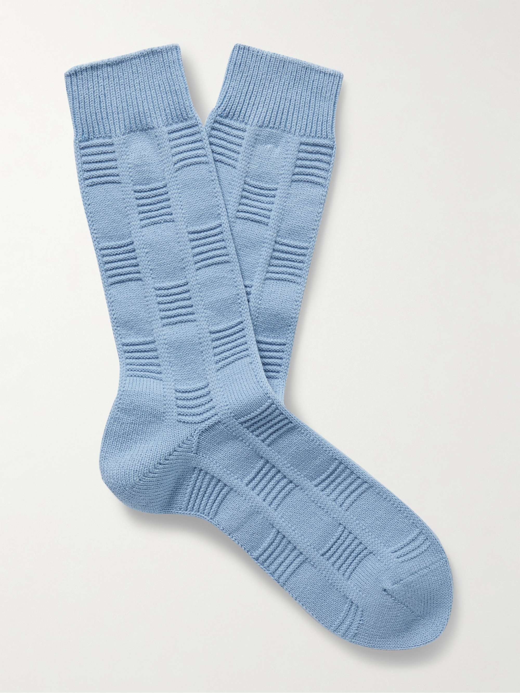 MR P. Cotton-Blend Jacquard Socks