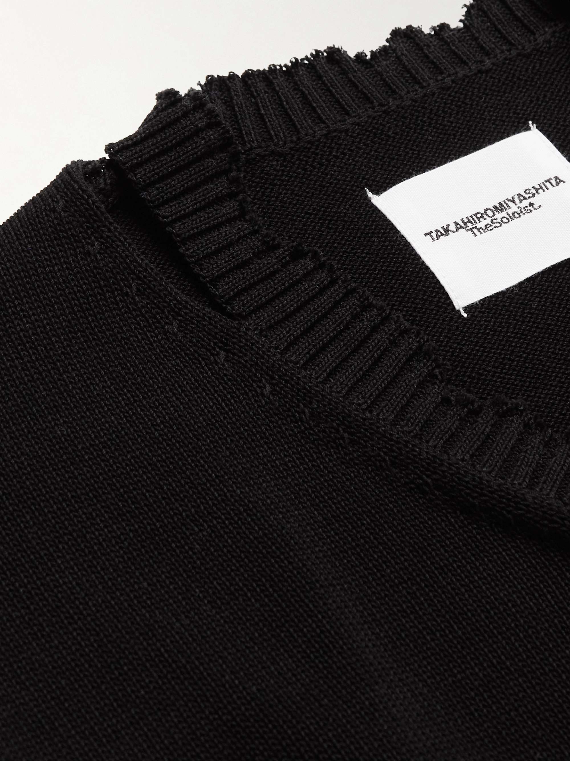 TAKAHIROMIYASHITA THESOLOIST. Cropped Distressed Appliquéd Cotton Sweater Vest