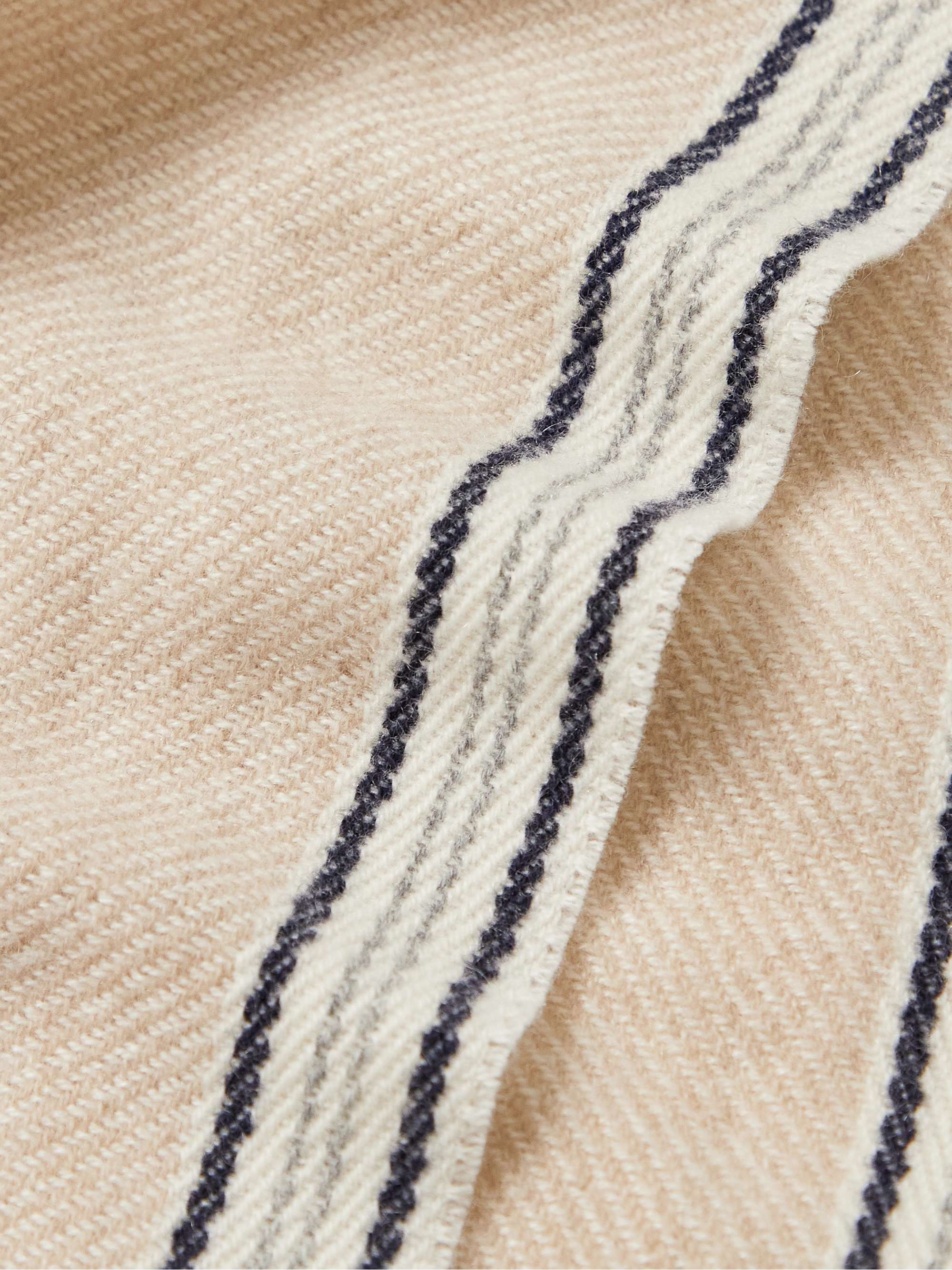 BRUNELLO CUCINELLI Striped Wool and Cashmere-Blend Scarf