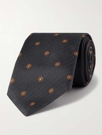 for Men Mens Ties Brunello Cucinelli Ties Brunello Cucinelli Cotton Ties & Bow Ties in Dark Brown Grey 