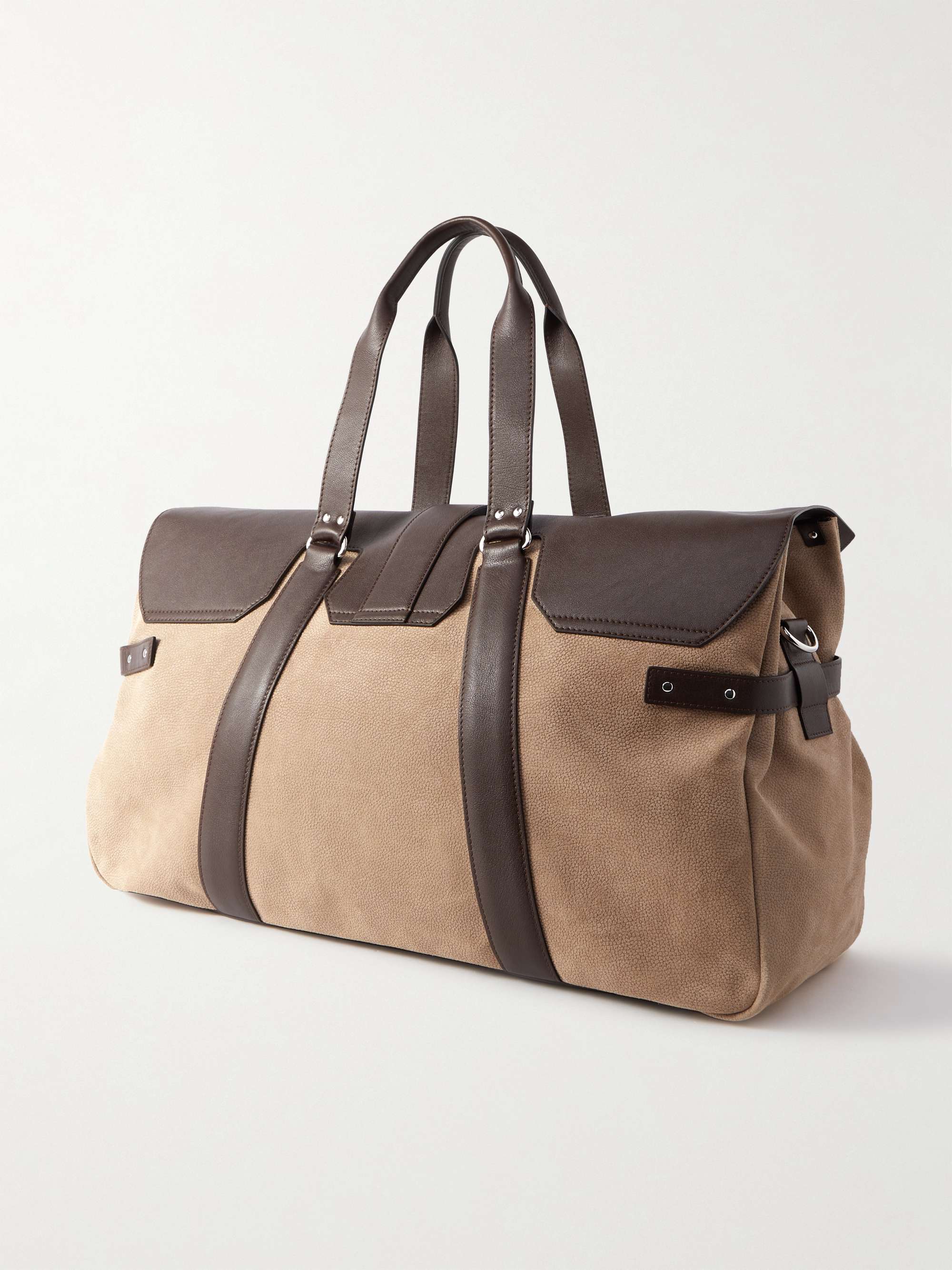 Brunello Cucinelli Leather-trimmed Suede Holdall for Men Mens Bags Duffel bags and weekend bags 
