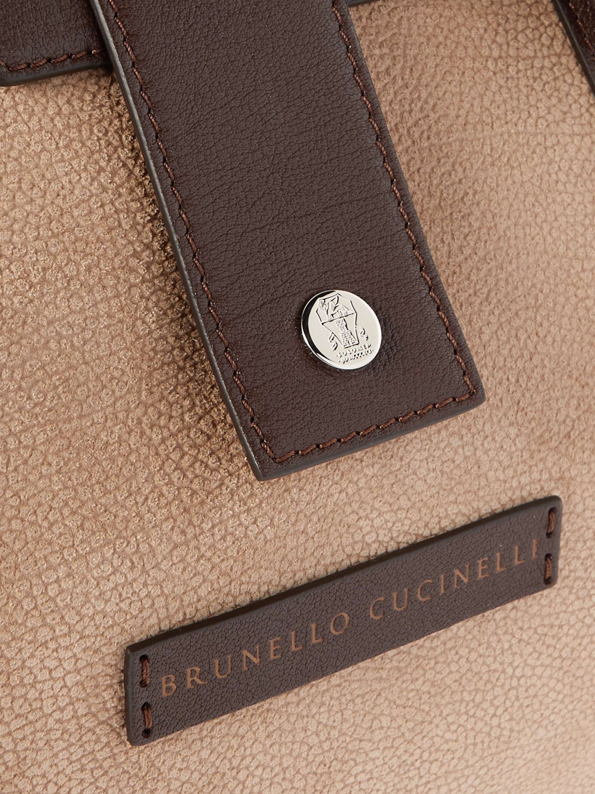 BRUNELLO CUCINELLI Leather-Trimmed Suede Weekend Bag