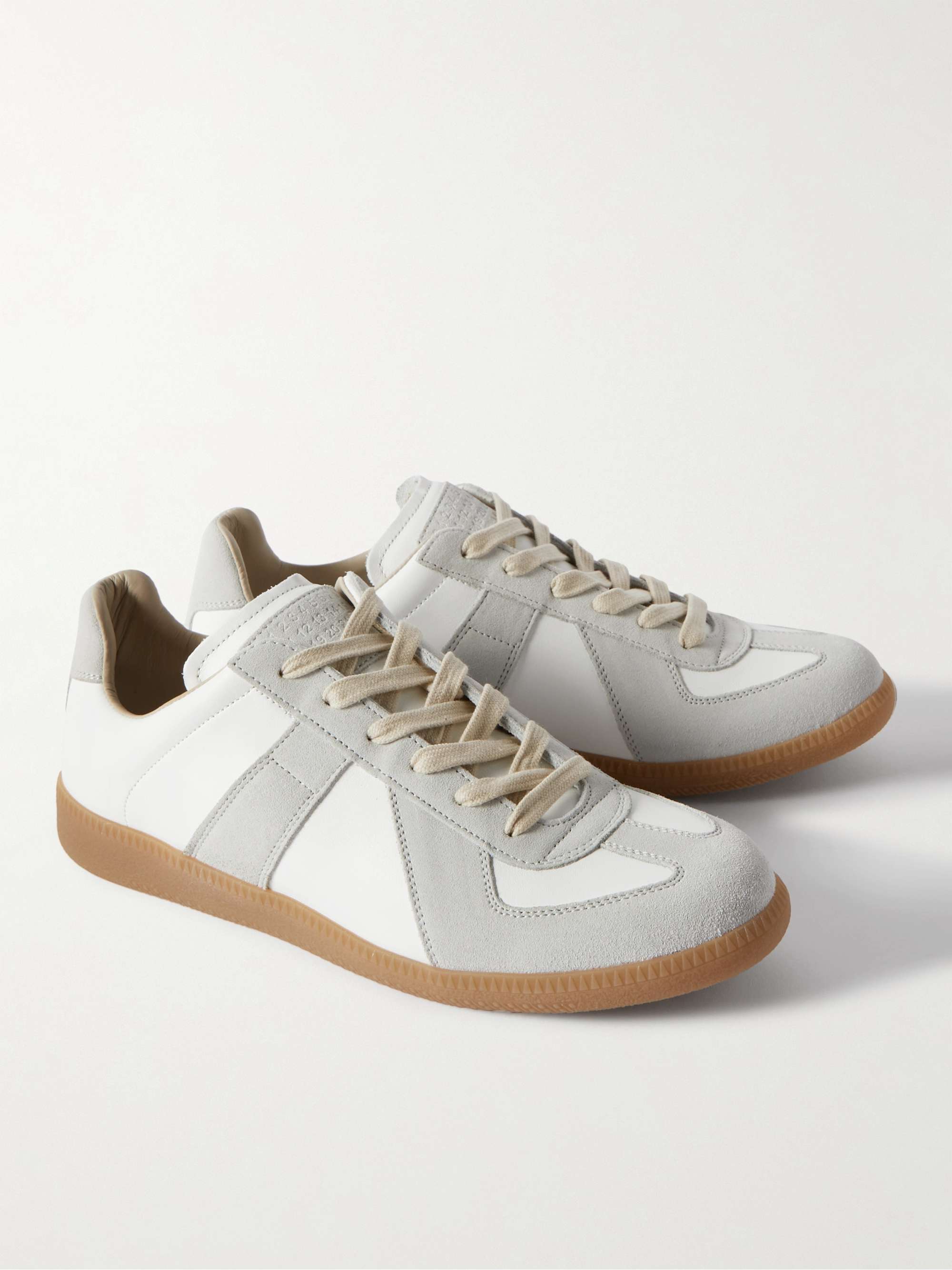 Maison Margiela Sneakers In Suede And Leather in White Save 46% Womens Mens Shoes Mens Trainers Low-top trainers 