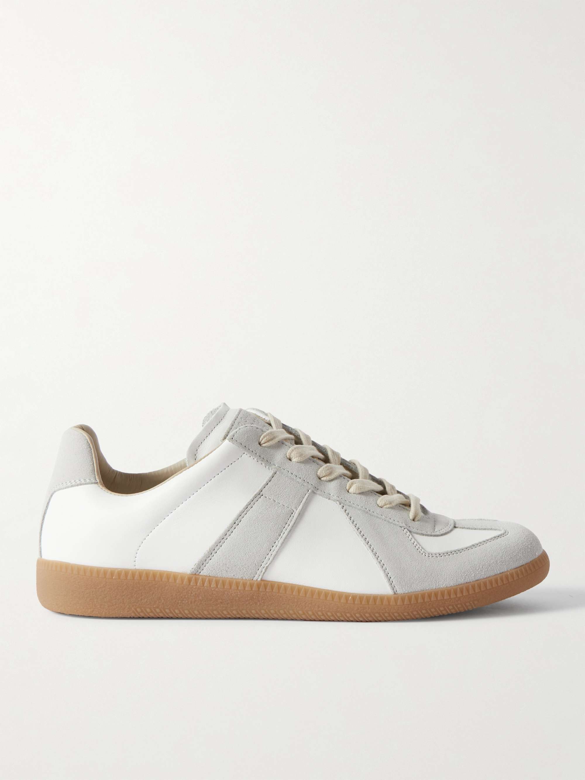 White Replica Leather and Suede Sneakers | MAISON MARGIELA | MR PORTER