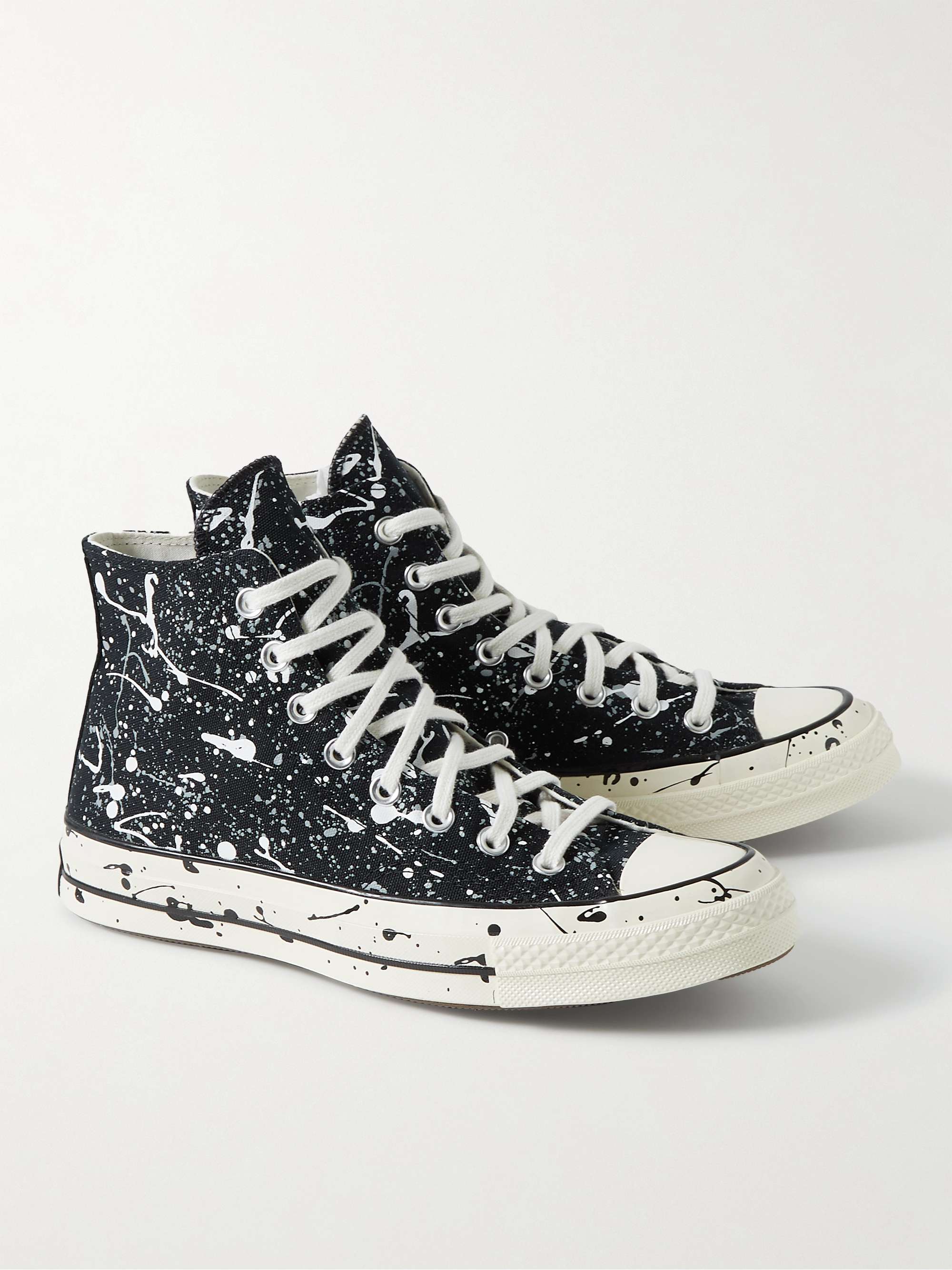 CONVERSE Chuck 70 Paint-Splattered Canvas High-Top Sneakers