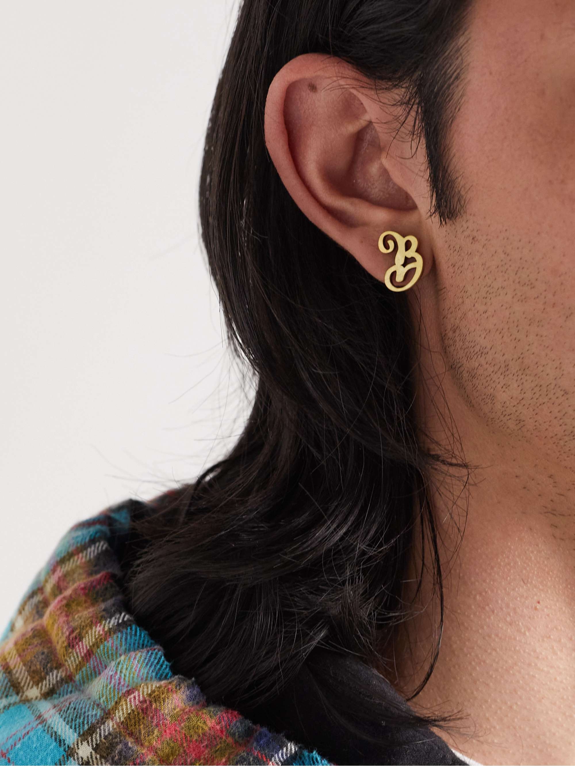 BALENCIAGA Antiqued Gold-Tone Earrings