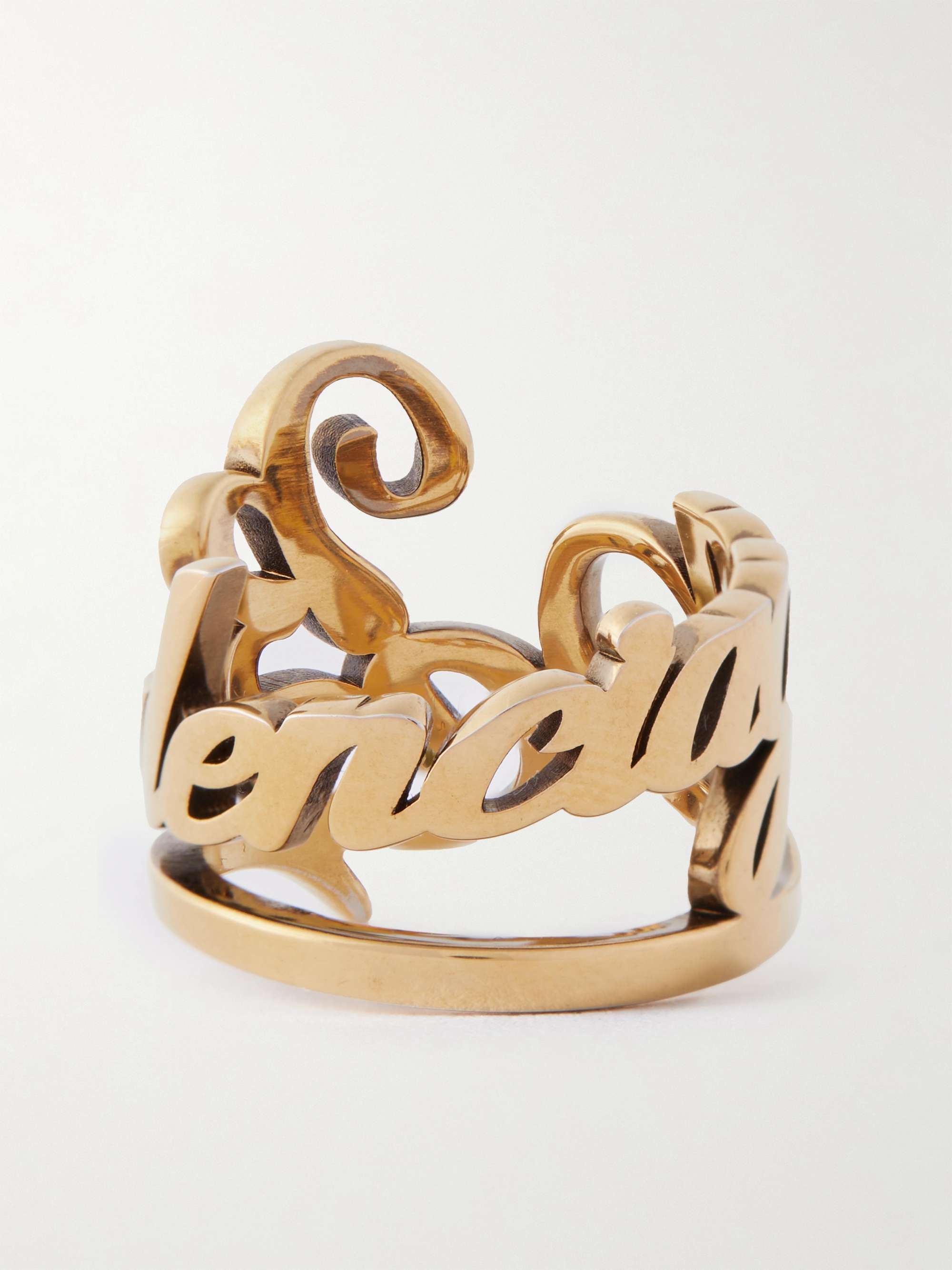 BALENCIAGA Typo Gold-Tone Ring