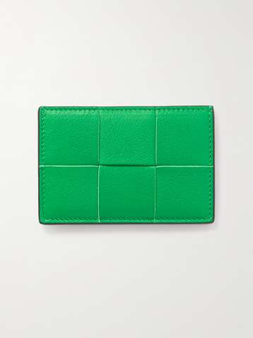 Bottega Veneta Intrecciato Leather Billfold Cardholder in Green for Men Mens Accessories Wallets and cardholders 