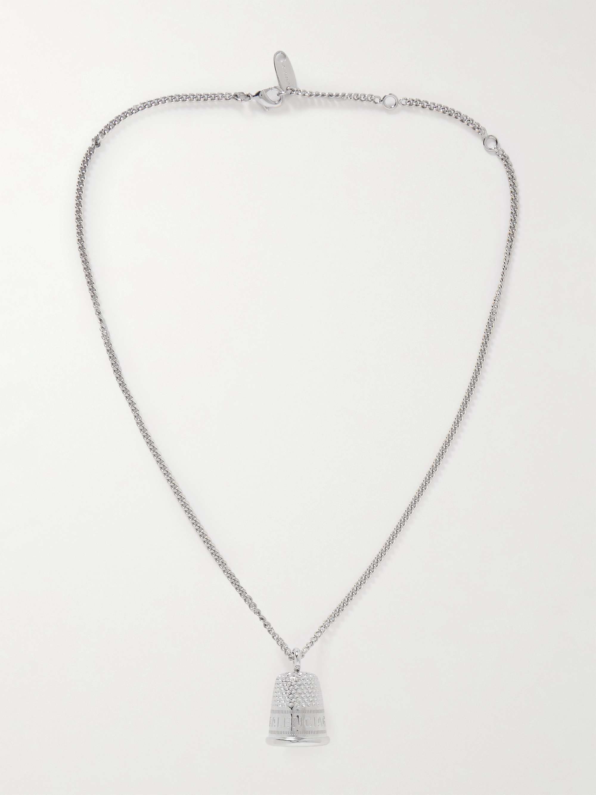 BALENCIAGA Shiny Silver-Tone Necklace