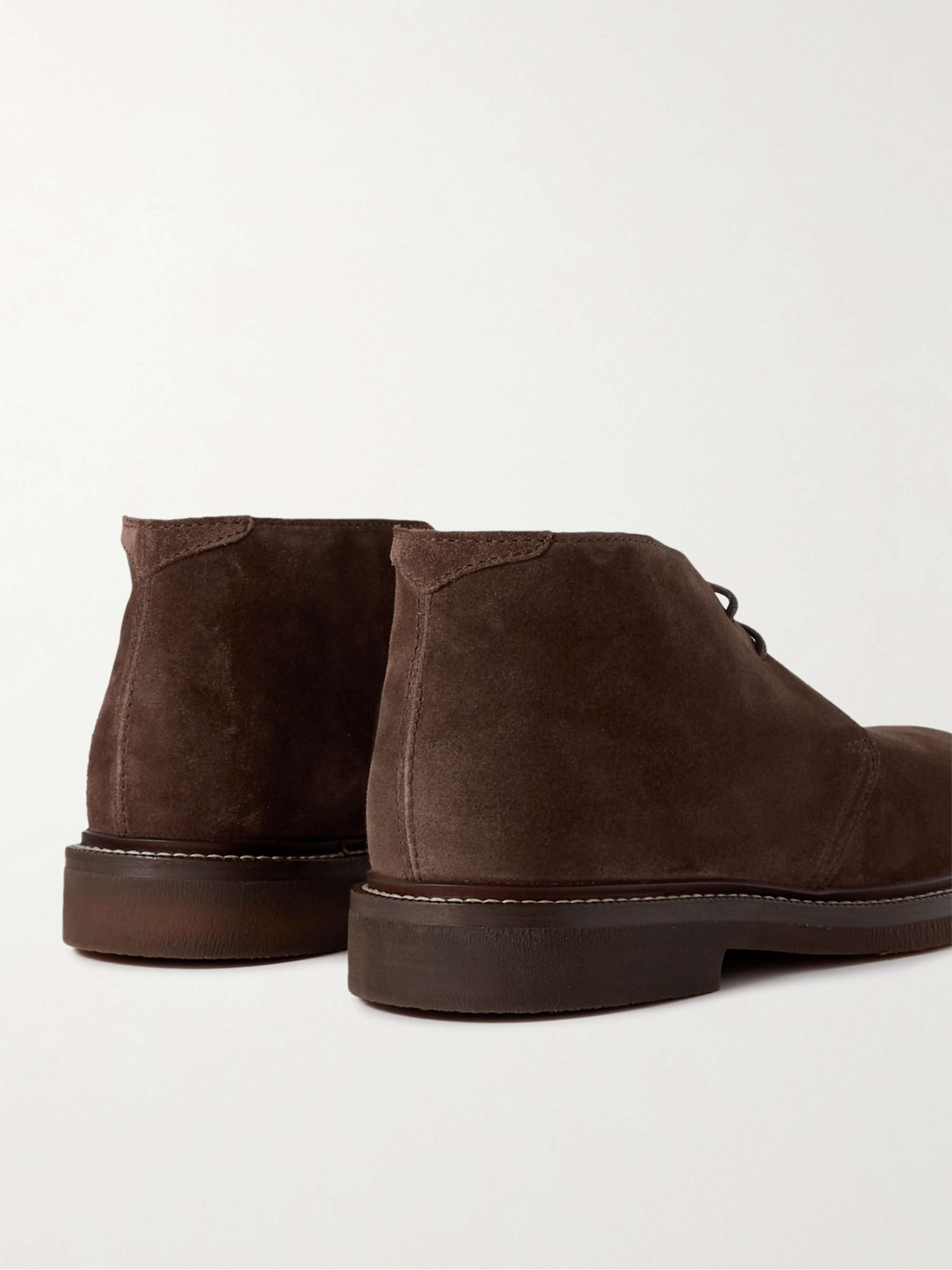 Dark brown Suede Chukka Boots | BRUNELLO CUCINELLI | MR PORTER
