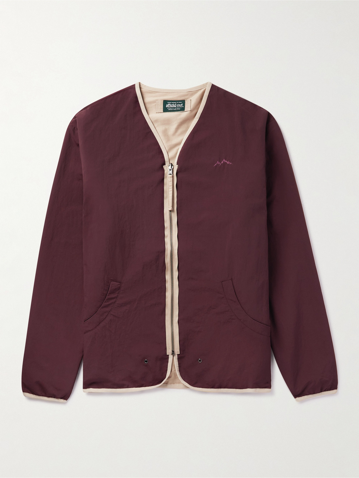 Afield Out Cedar Reversible Logo-embroidered Shell Jacket In Burgundy