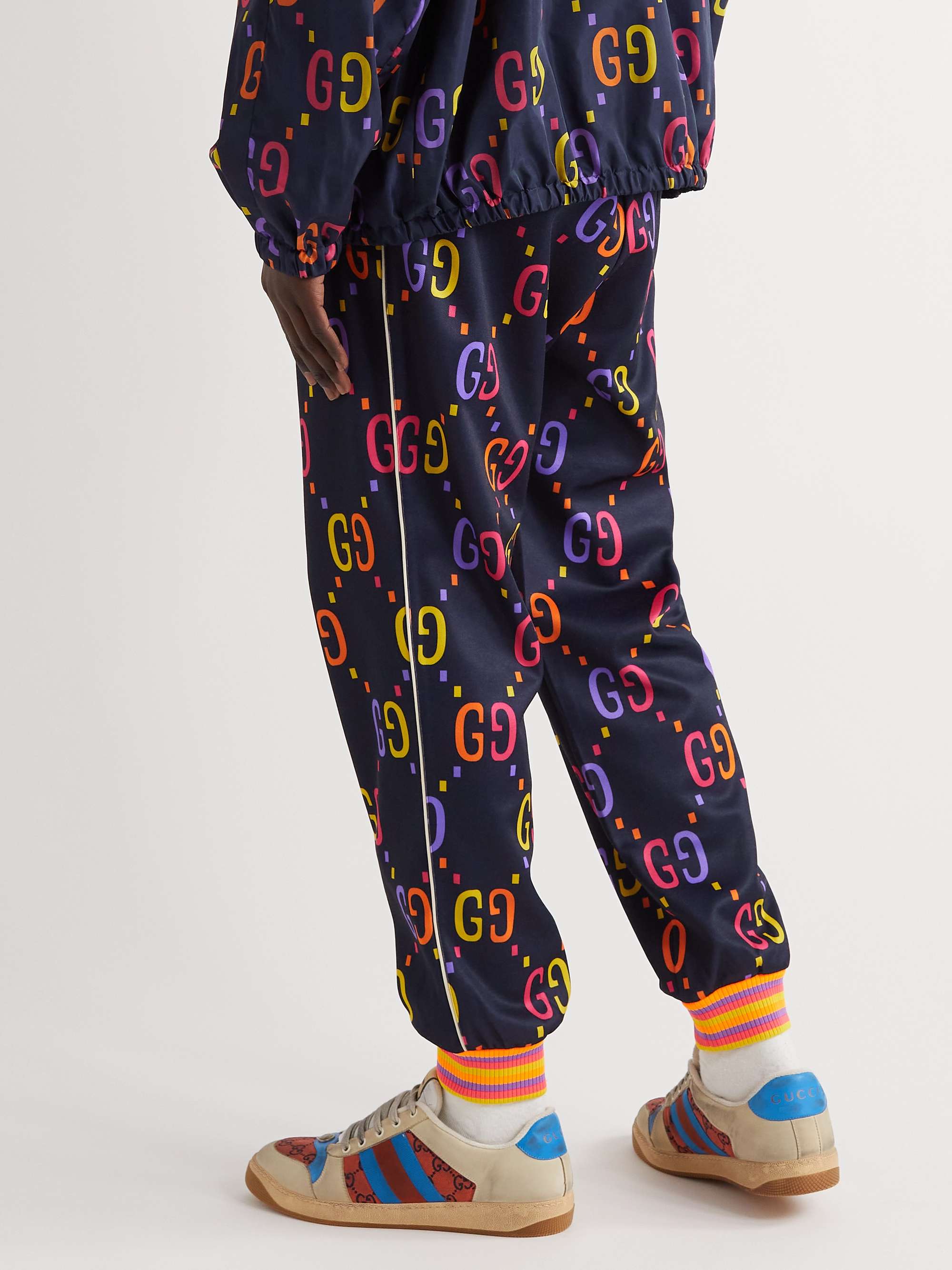 GUCCI Tapered Logo-Print Jersey Sweatpants